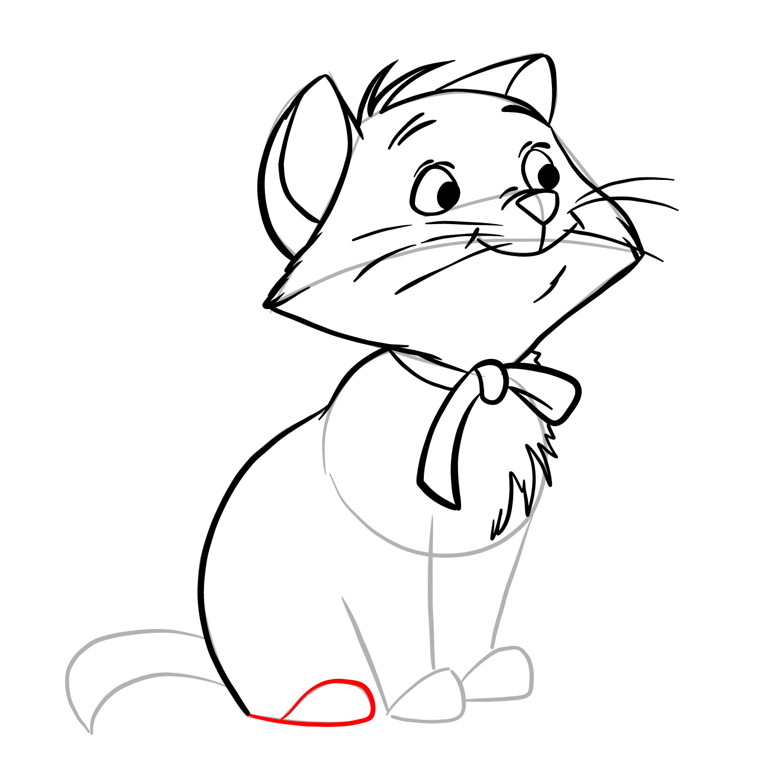 How to draw Berlioz from The Aristocats - step 18