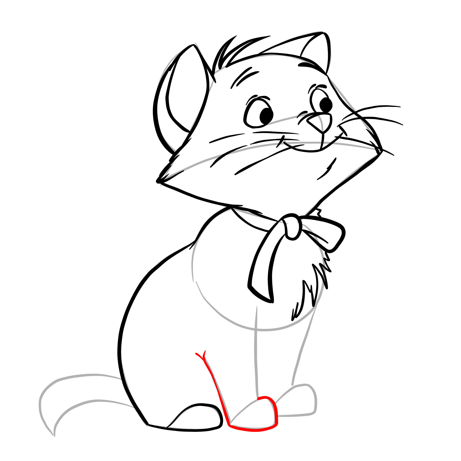 How to draw Berlioz from The Aristocats - step 19