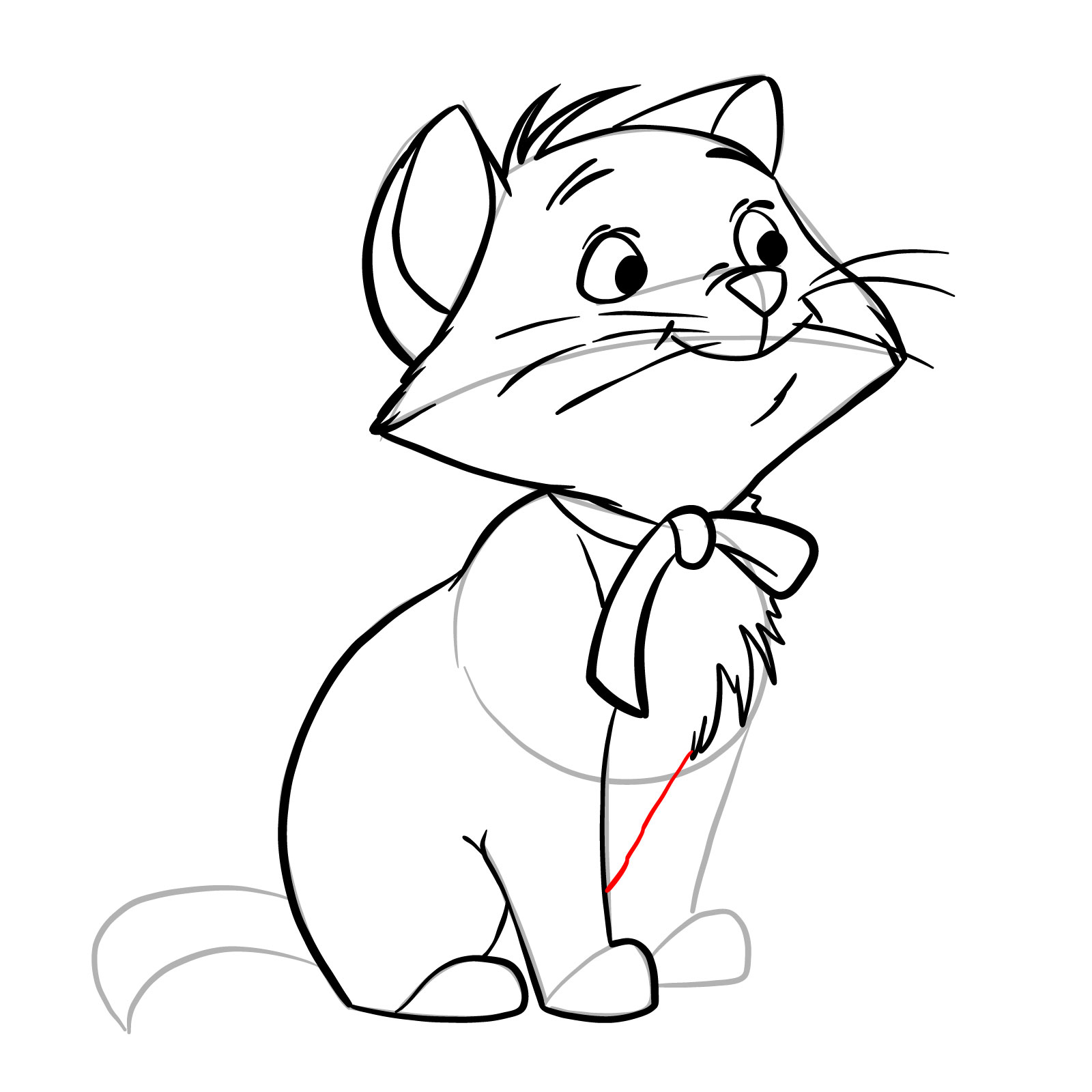 How to draw Berlioz from The Aristocats - step 21