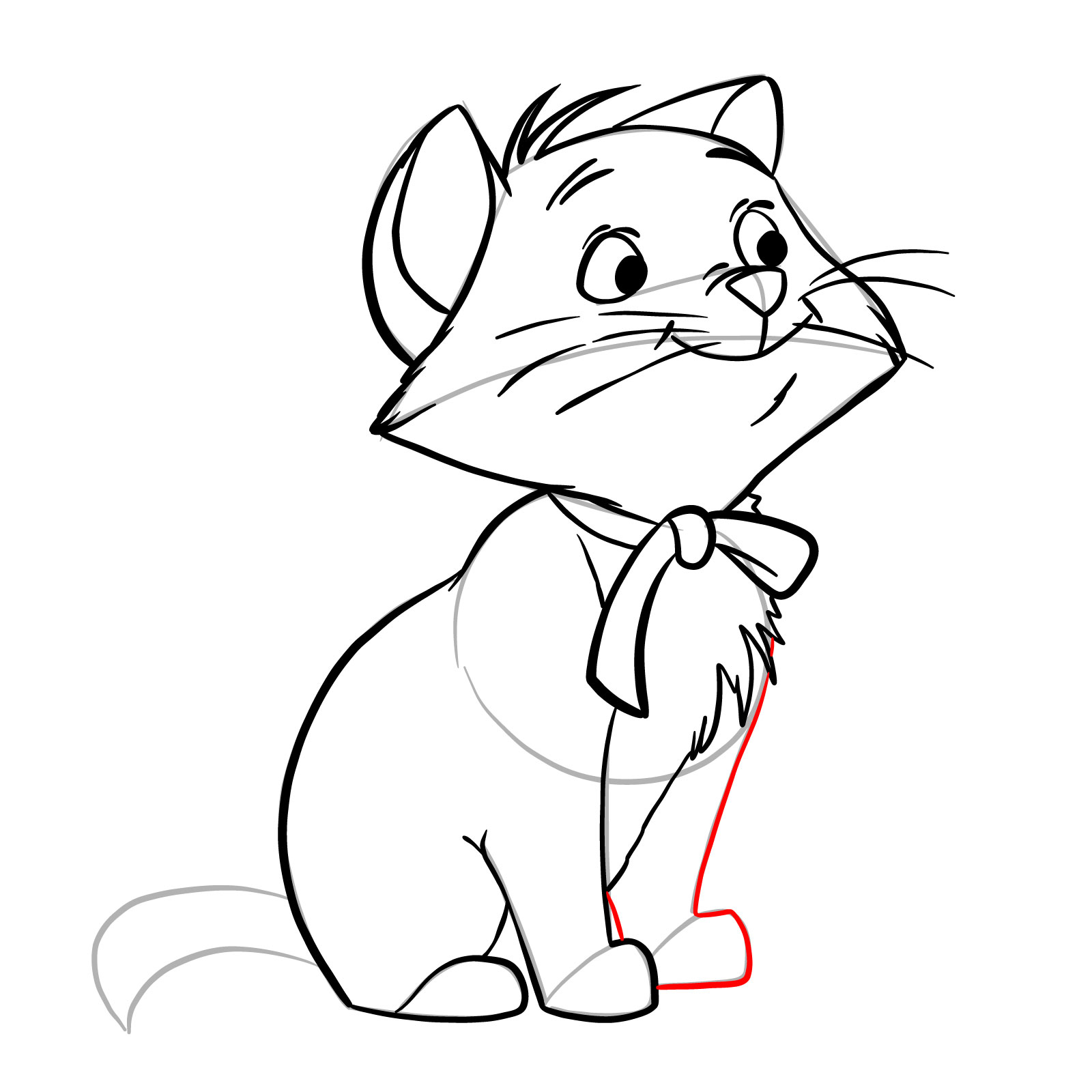 How to draw Berlioz from The Aristocats - step 22