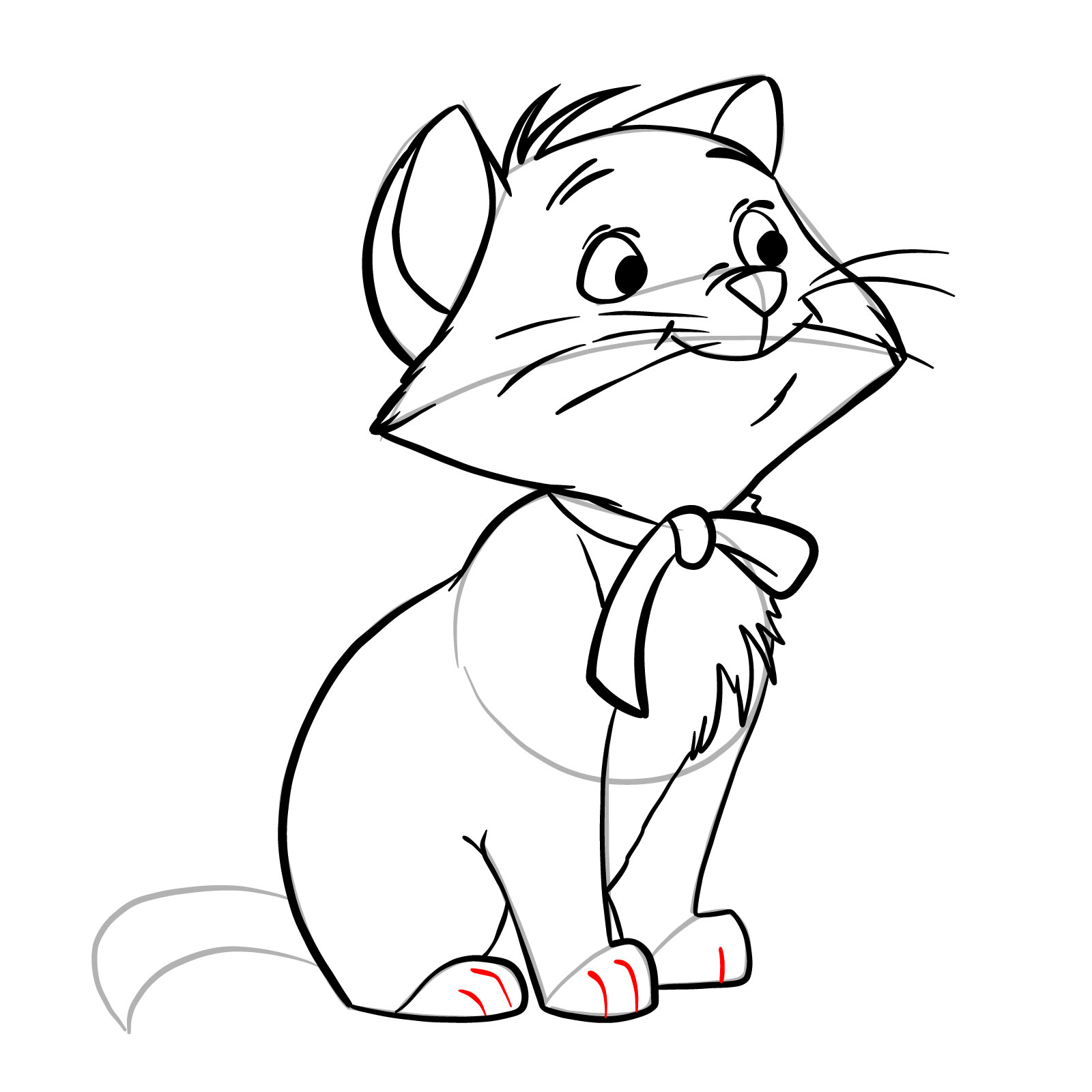 How to draw Berlioz from The Aristocats - step 23