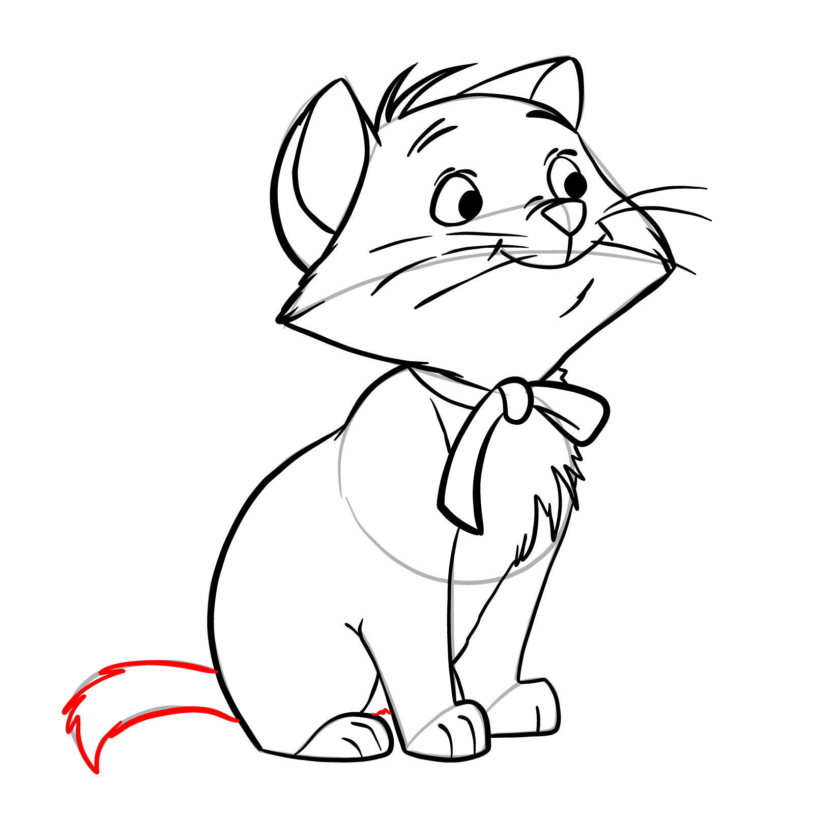 How to draw Berlioz from The Aristocats - step 24