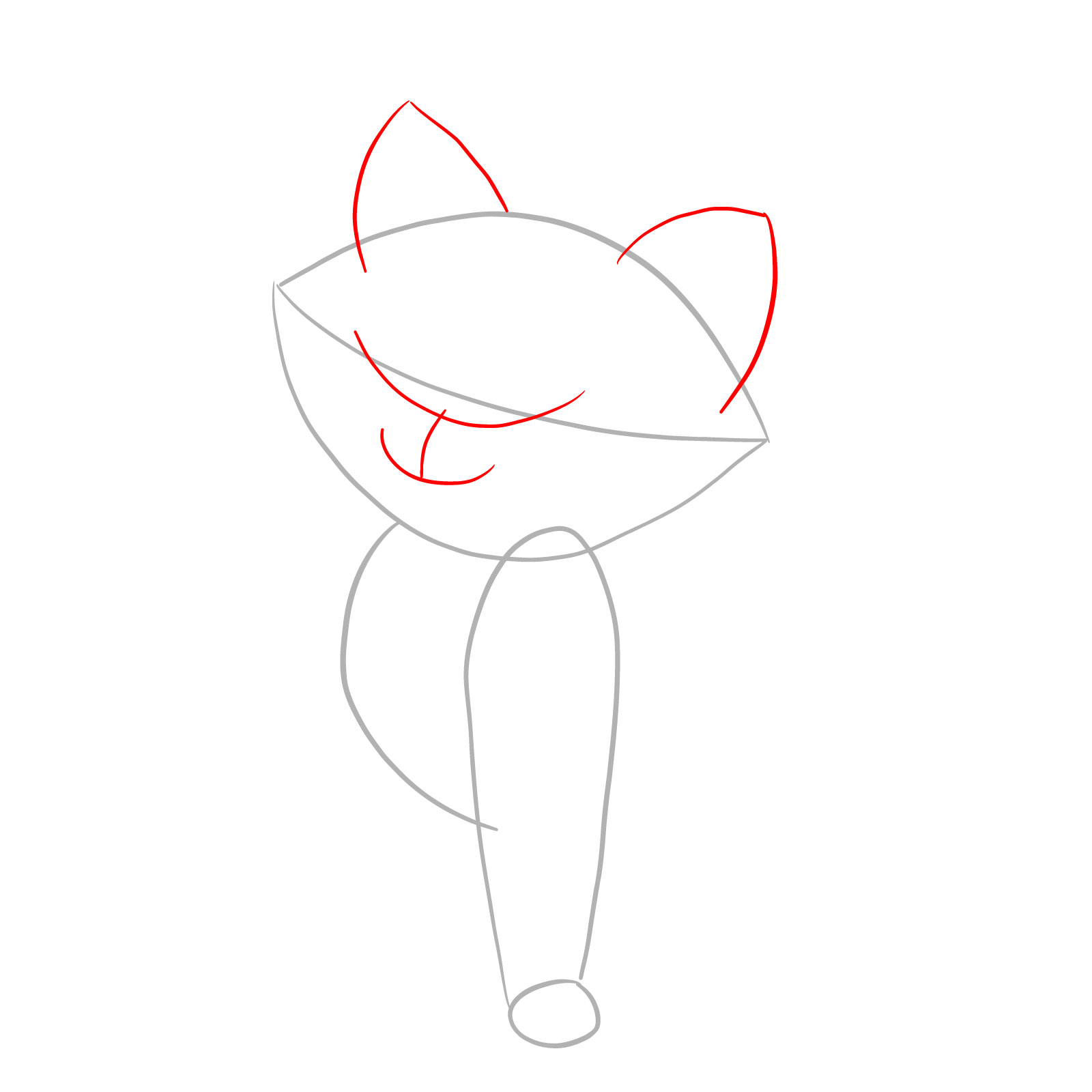 How to draw Marie from The Aristocats - step 02