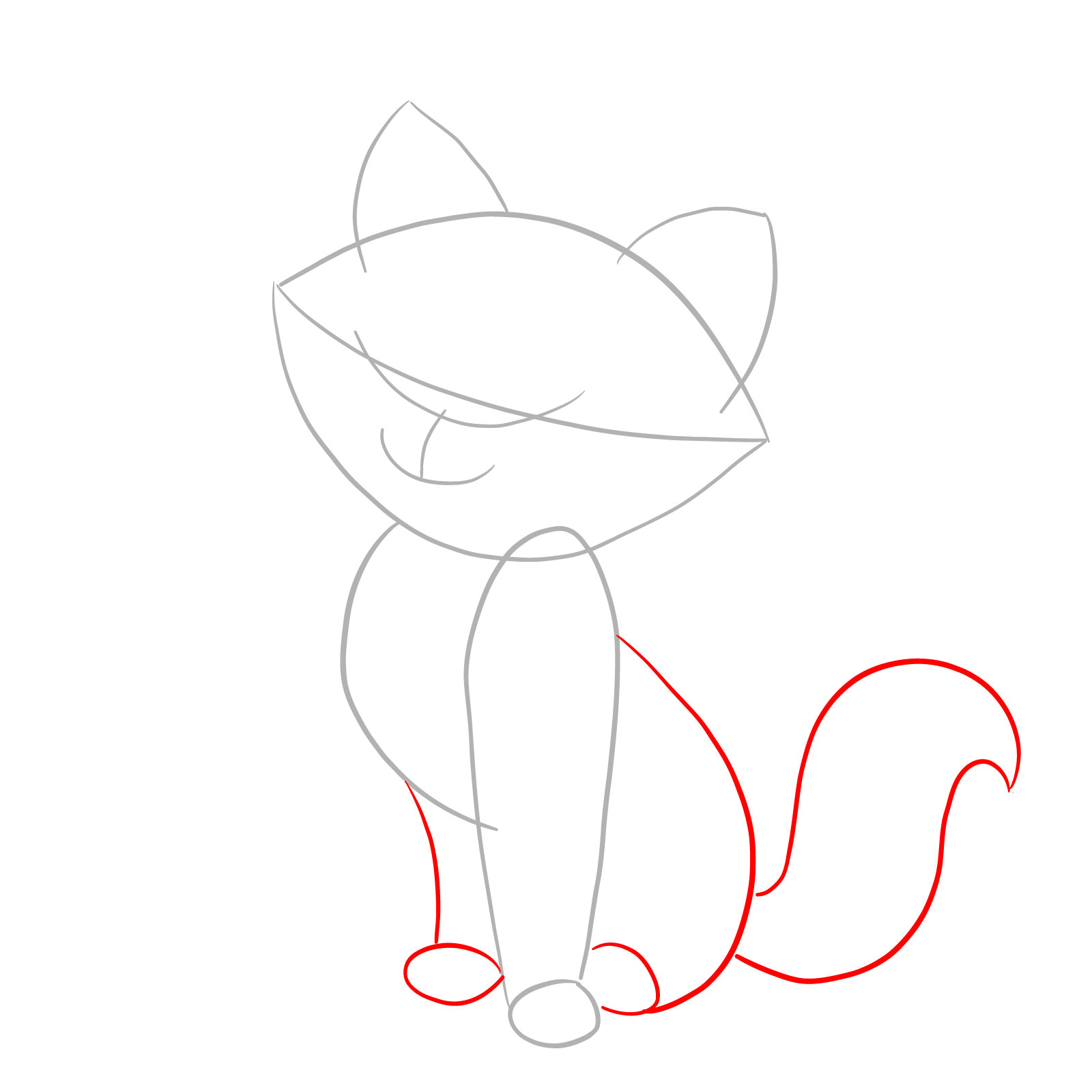 How to draw Marie from The Aristocats - step 03