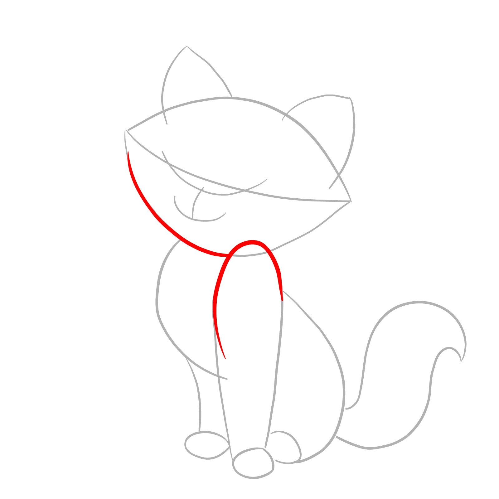 How to draw Marie from The Aristocats - step 04