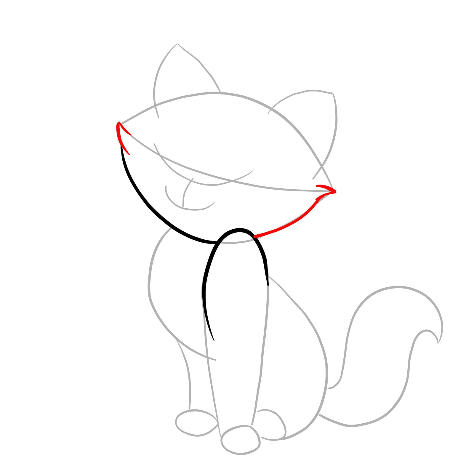 How to draw Marie from The Aristocats - step 05