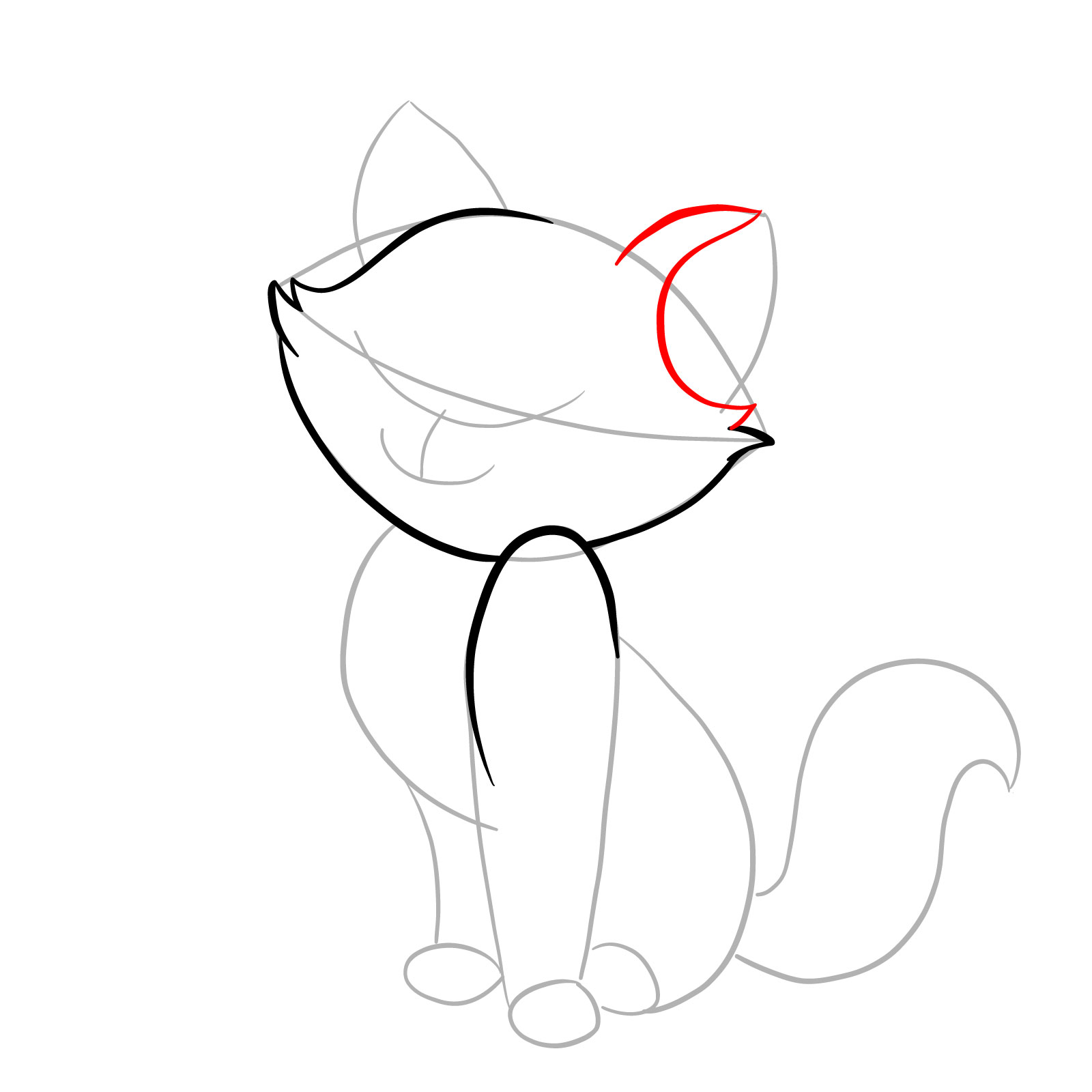 How to draw Marie from The Aristocats - step 07