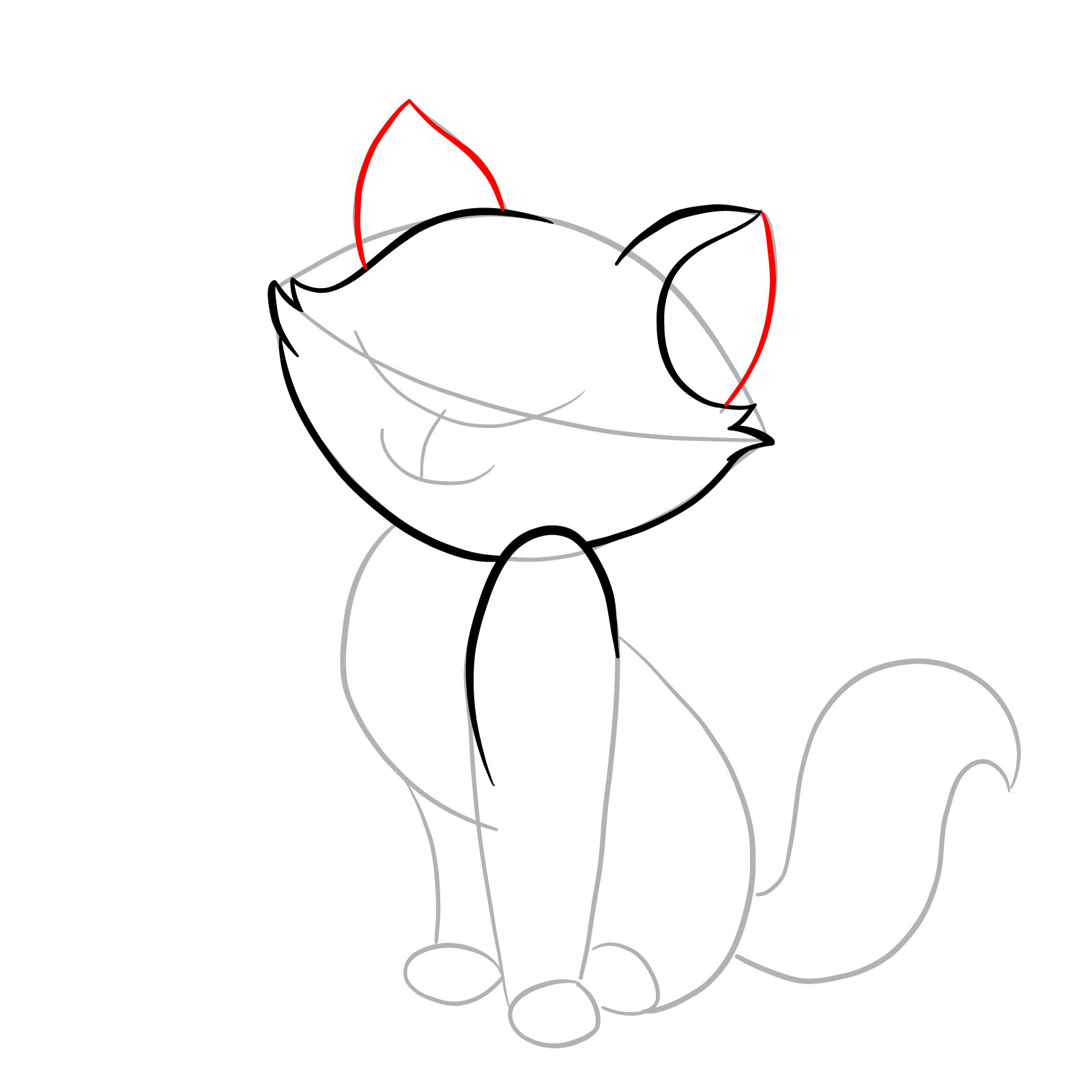 How to draw Marie from The Aristocats - step 08