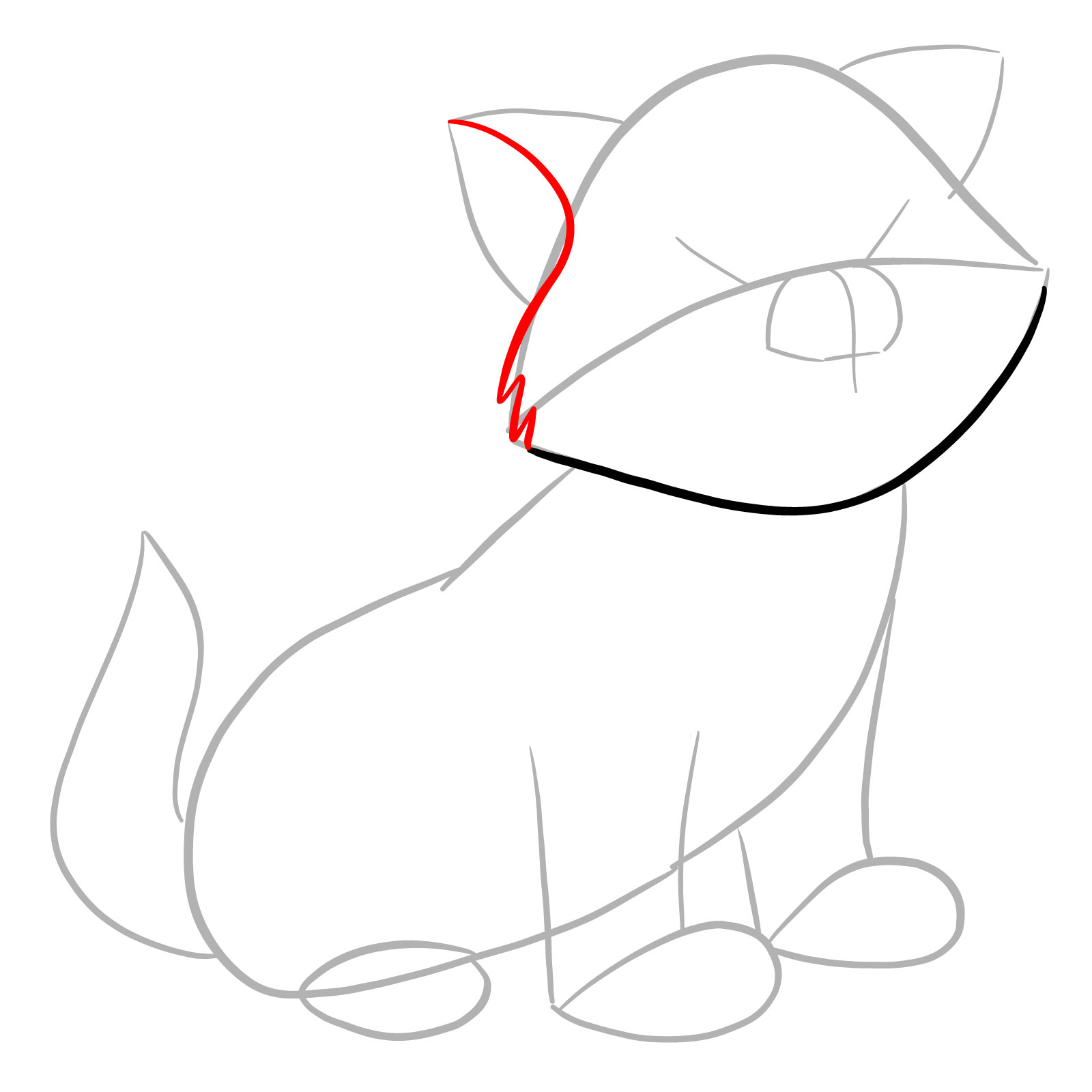 How to draw Toulouse from The Aristocats - step 05