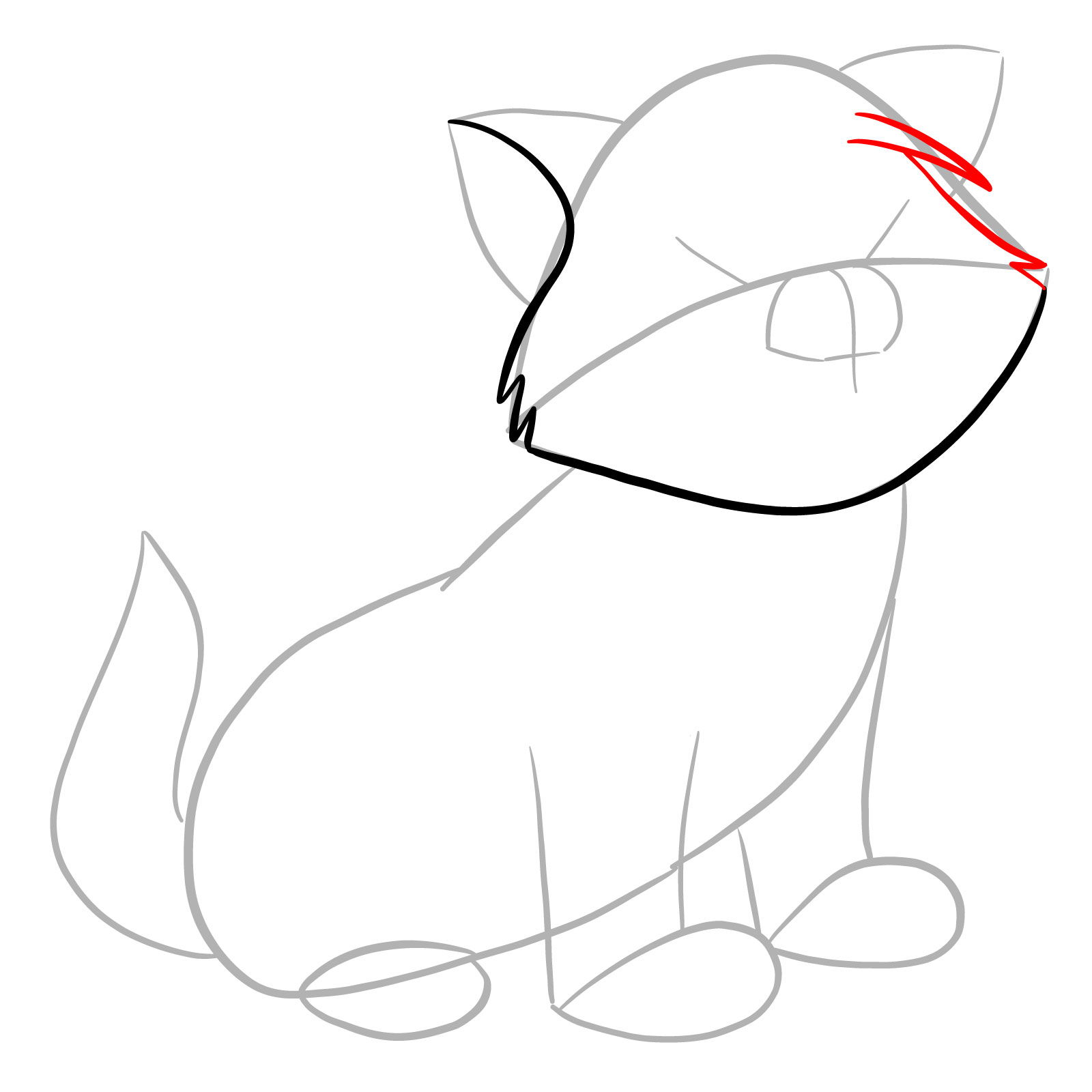 How to draw Toulouse from The Aristocats - step 06