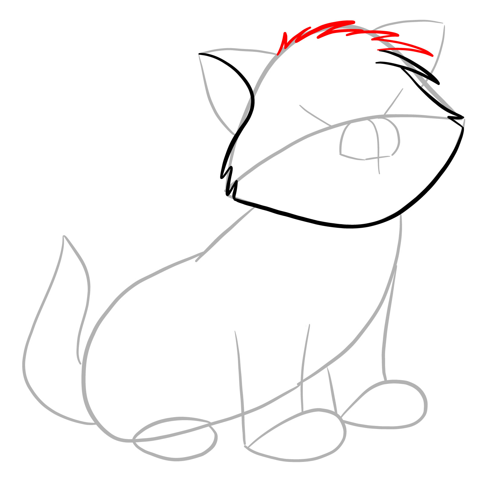 How to draw Toulouse from The Aristocats - step 07