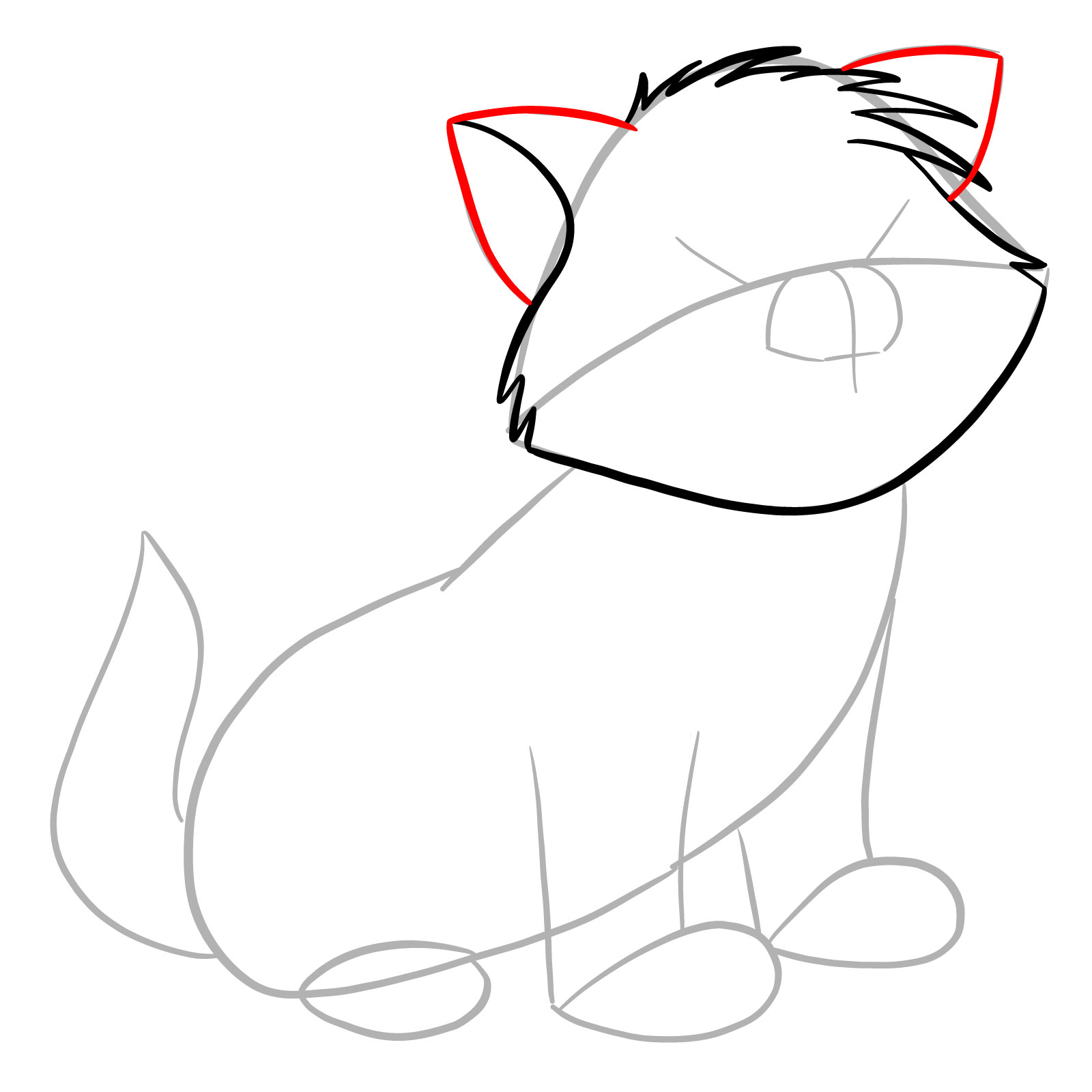 How to draw Toulouse from The Aristocats - step 08