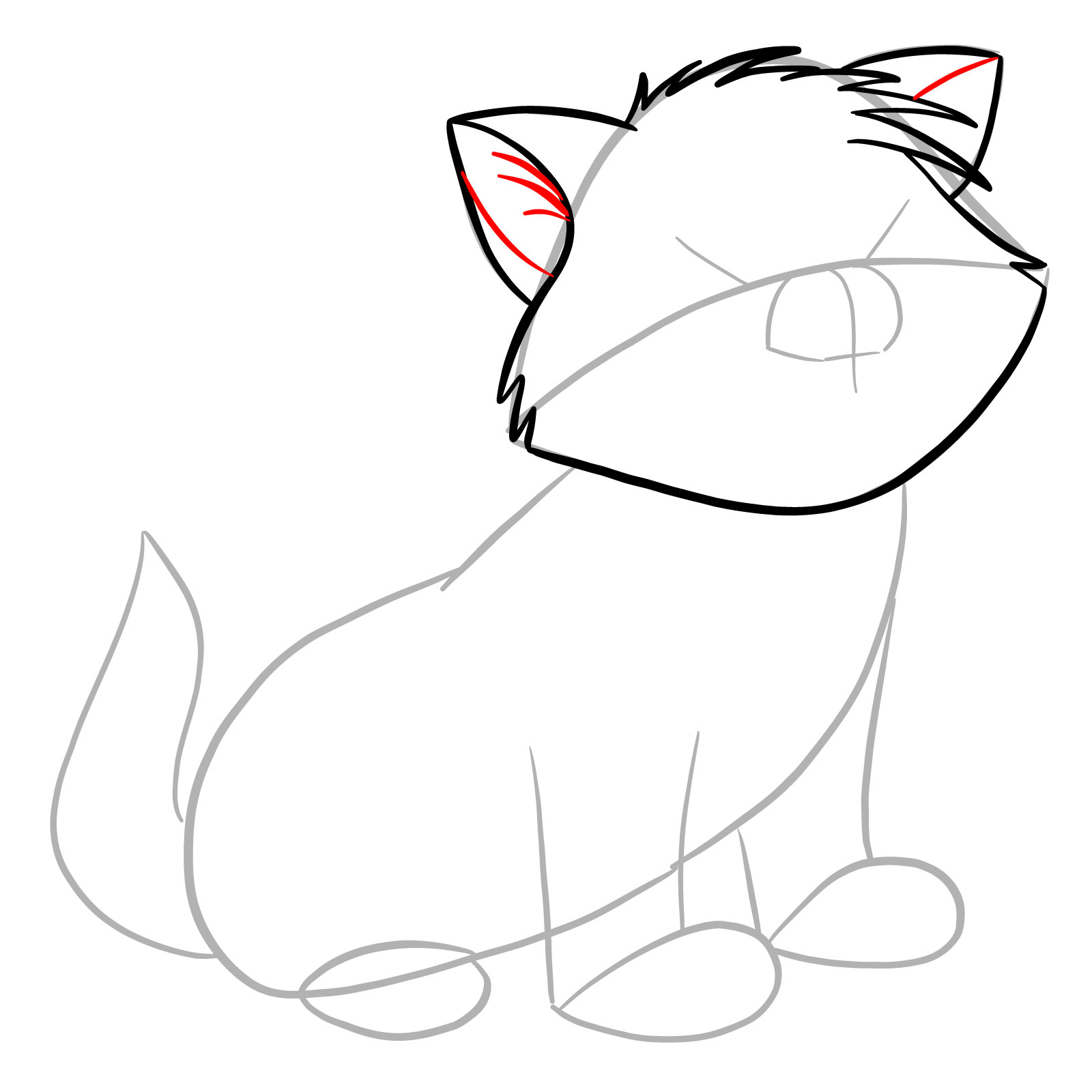 How to draw Toulouse from The Aristocats - step 09