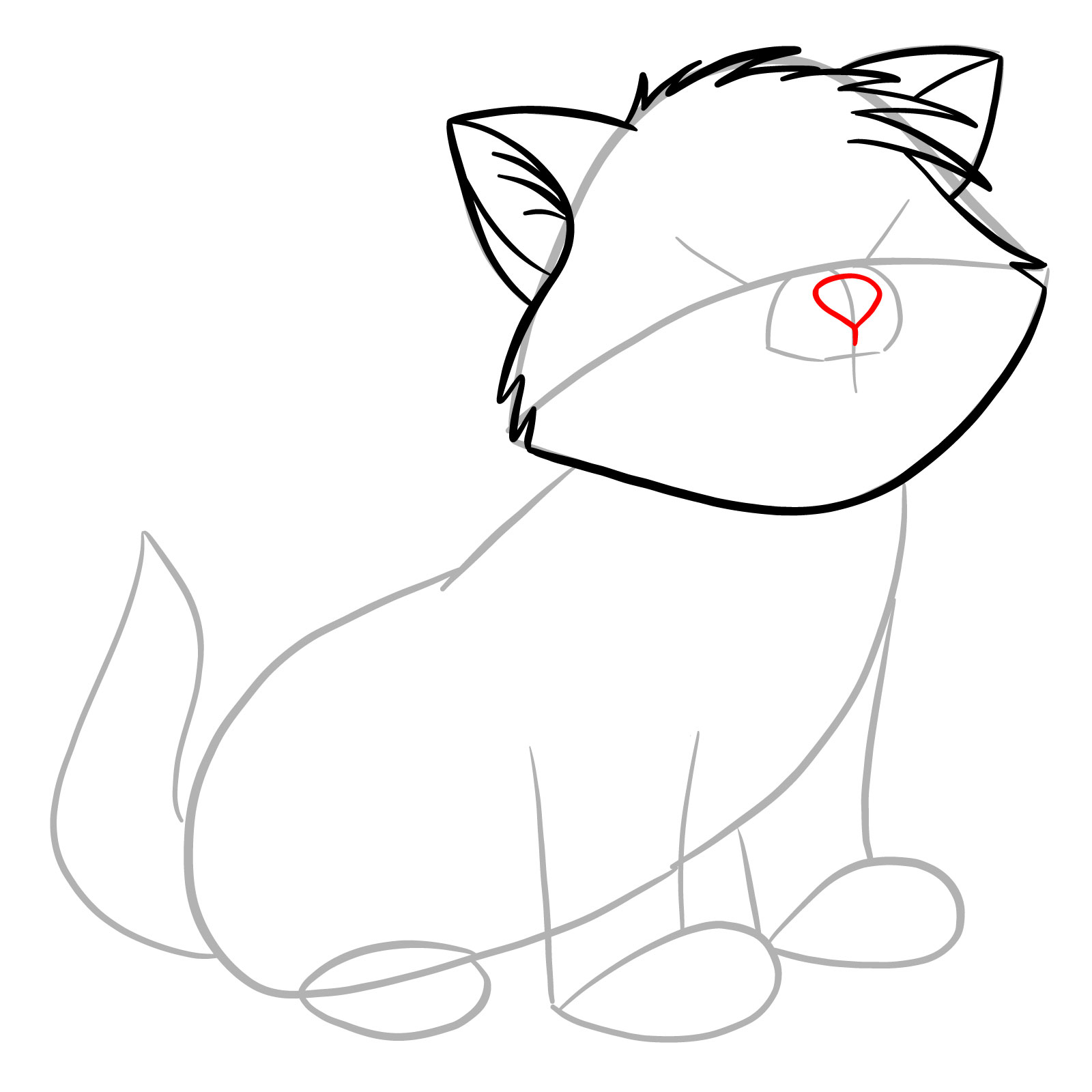 How to draw Toulouse from The Aristocats - step 10