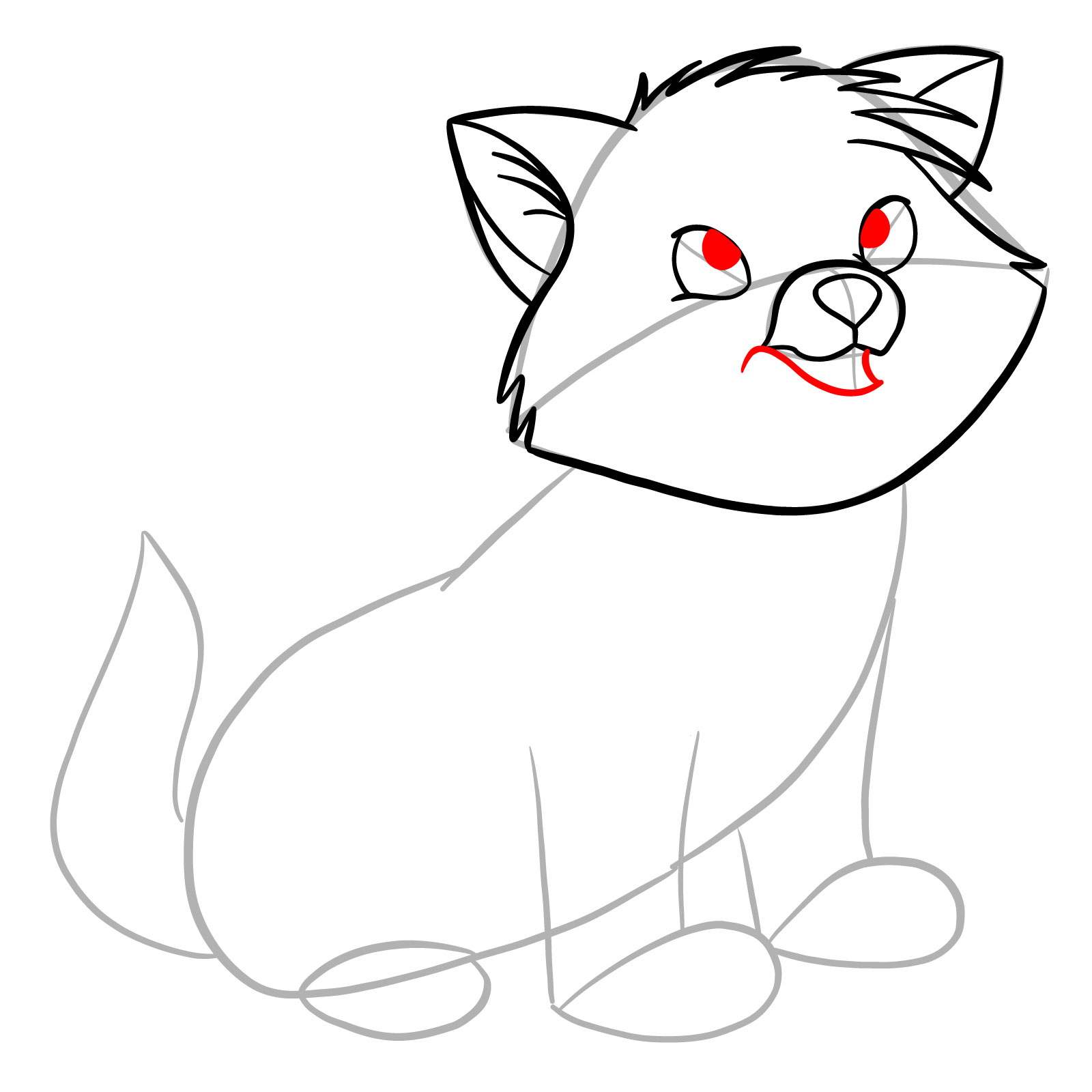 How to draw Toulouse from The Aristocats - step 13