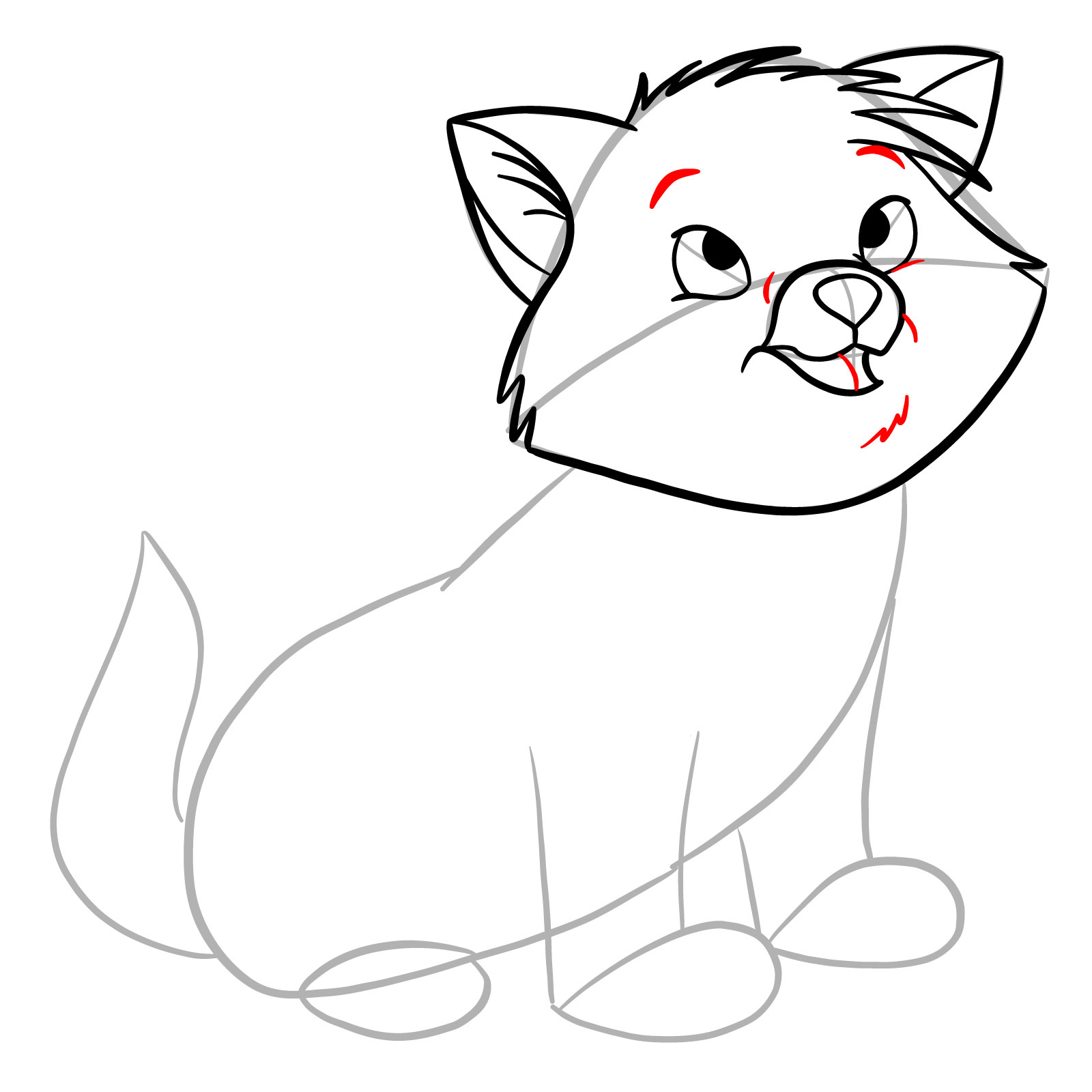 How to draw Toulouse from The Aristocats - step 14