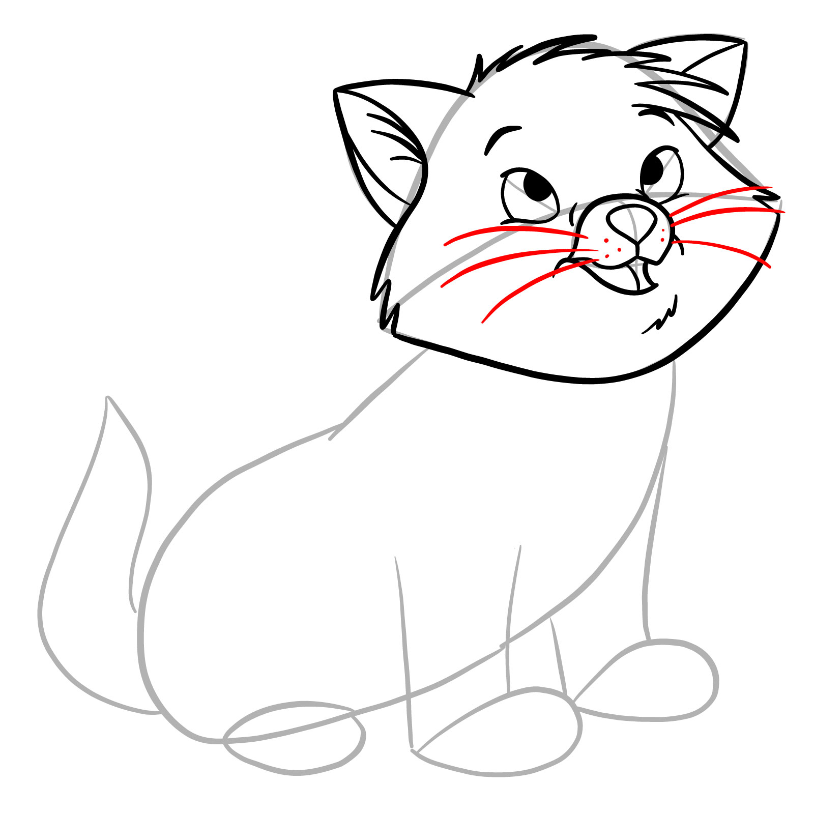 How to draw Toulouse from The Aristocats - step 15