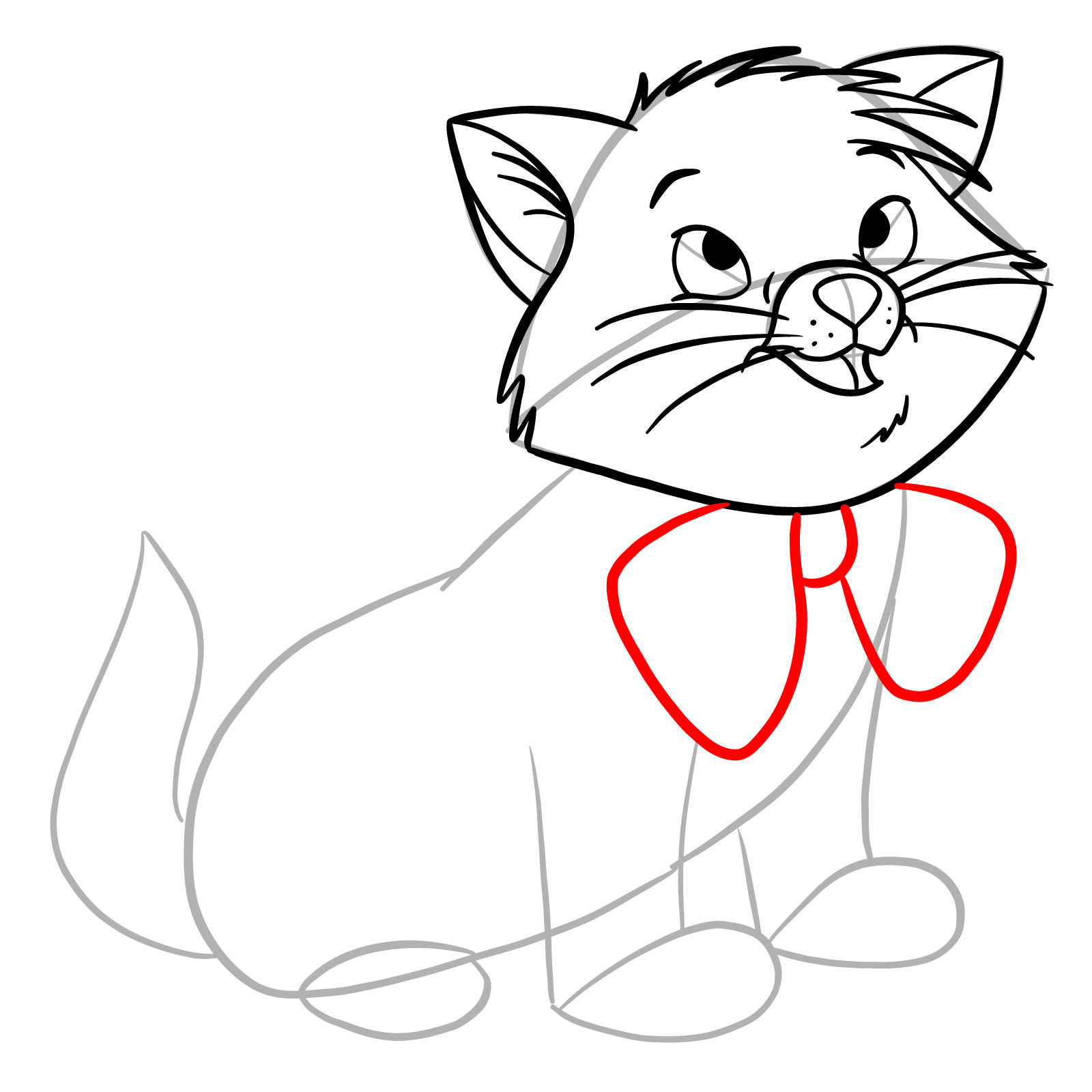 How to draw Toulouse from The Aristocats - step 16