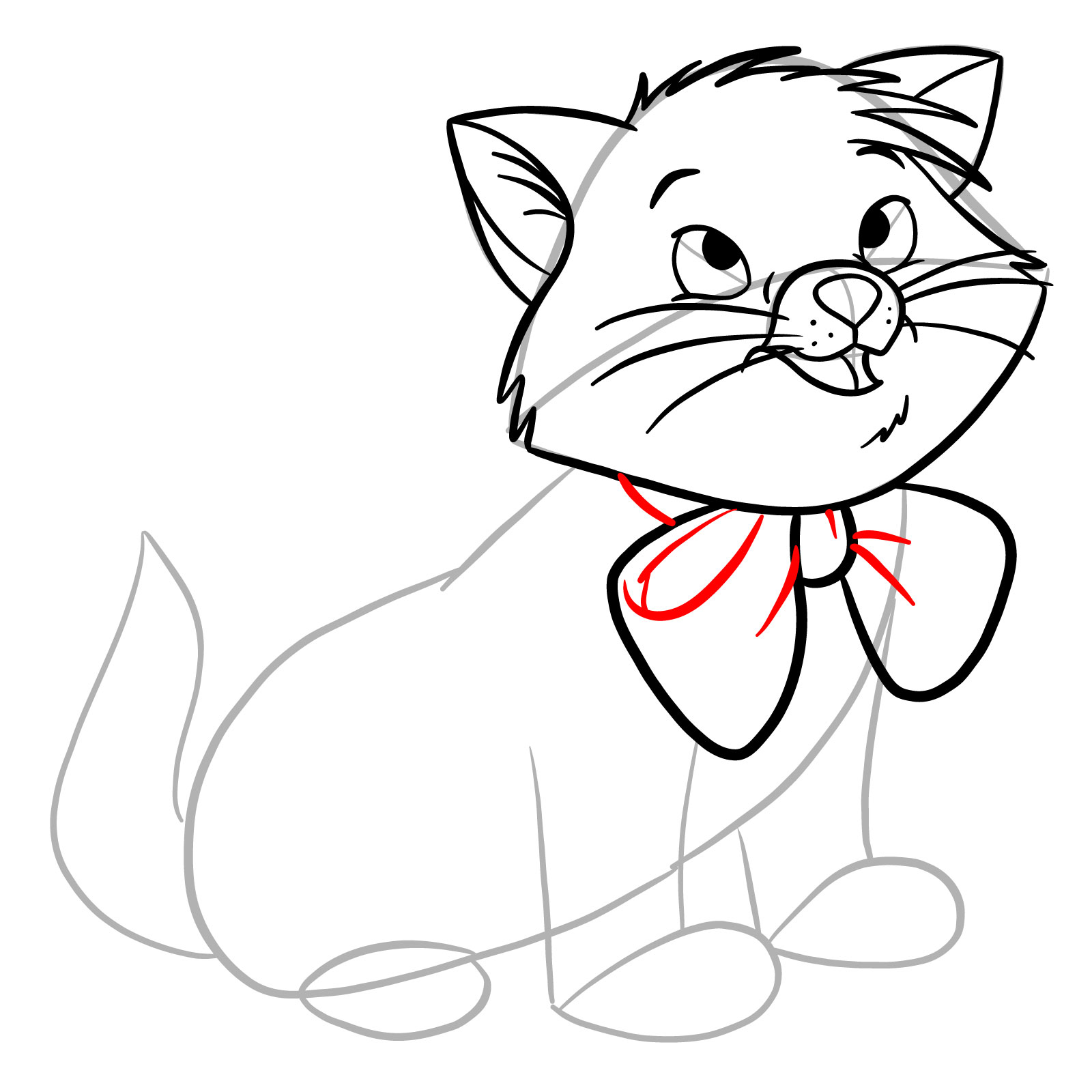 How to draw Toulouse from The Aristocats - step 17