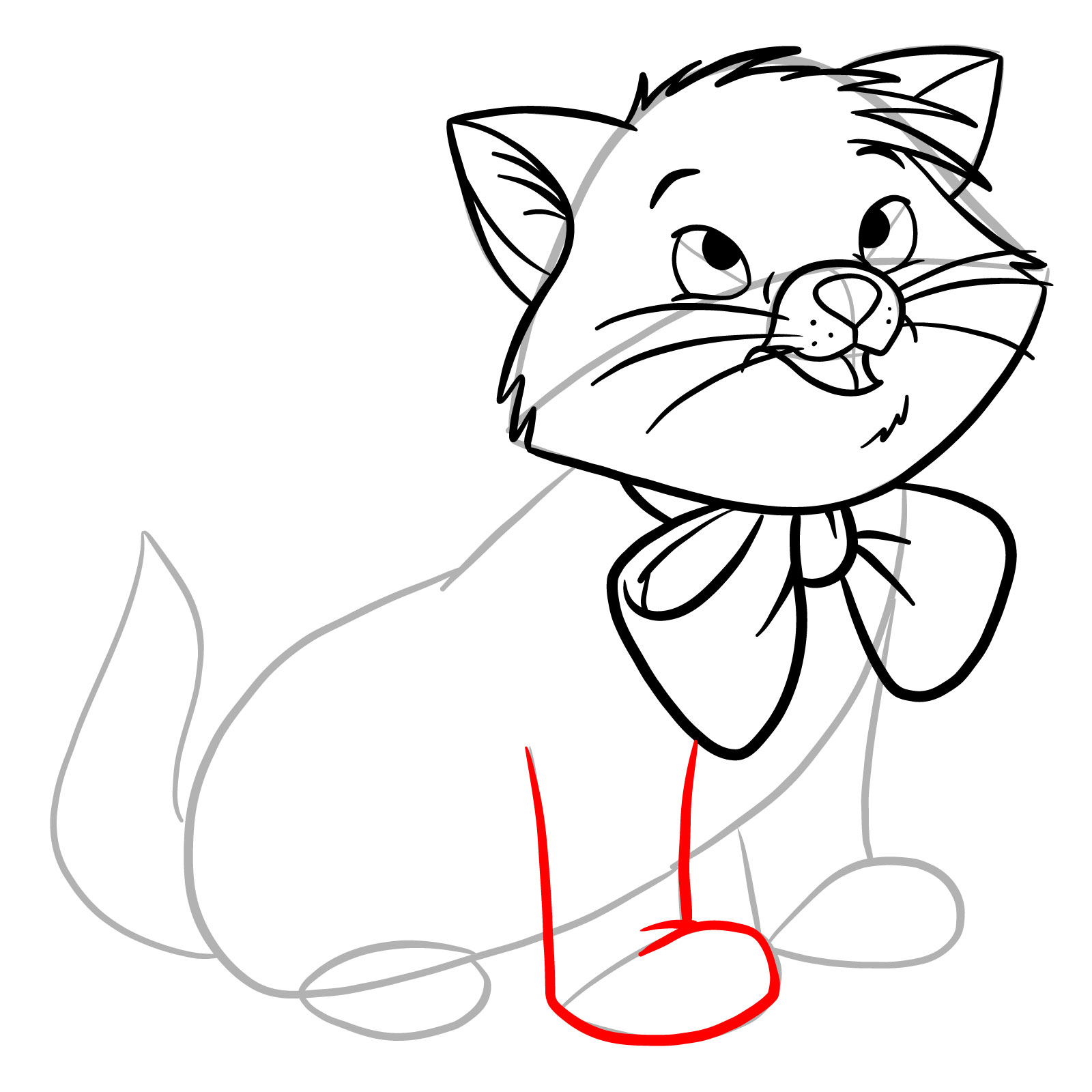 How to draw Toulouse from The Aristocats - step 18