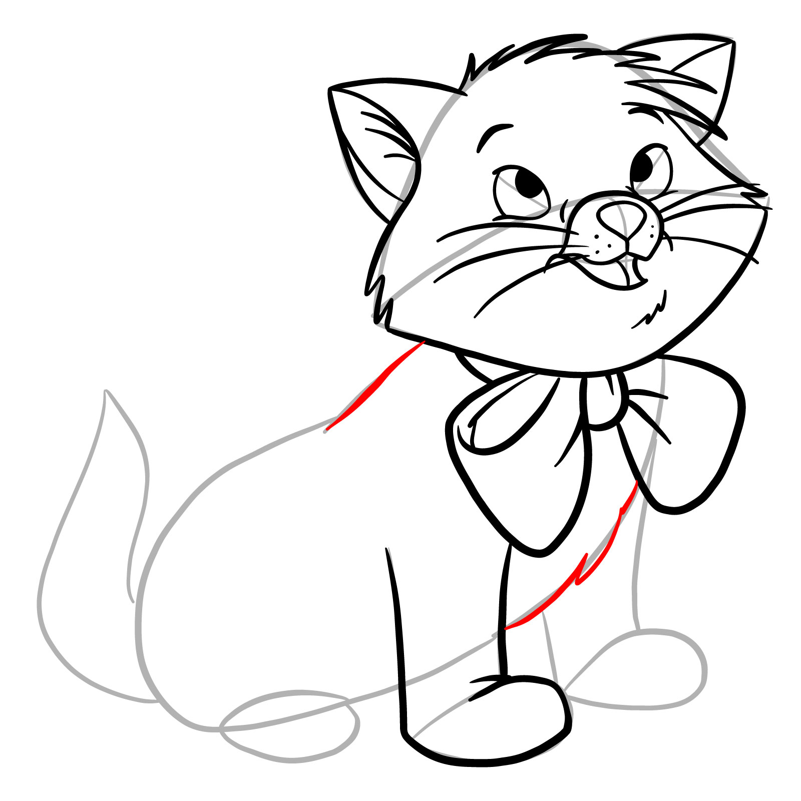 How to draw Toulouse from The Aristocats - step 19