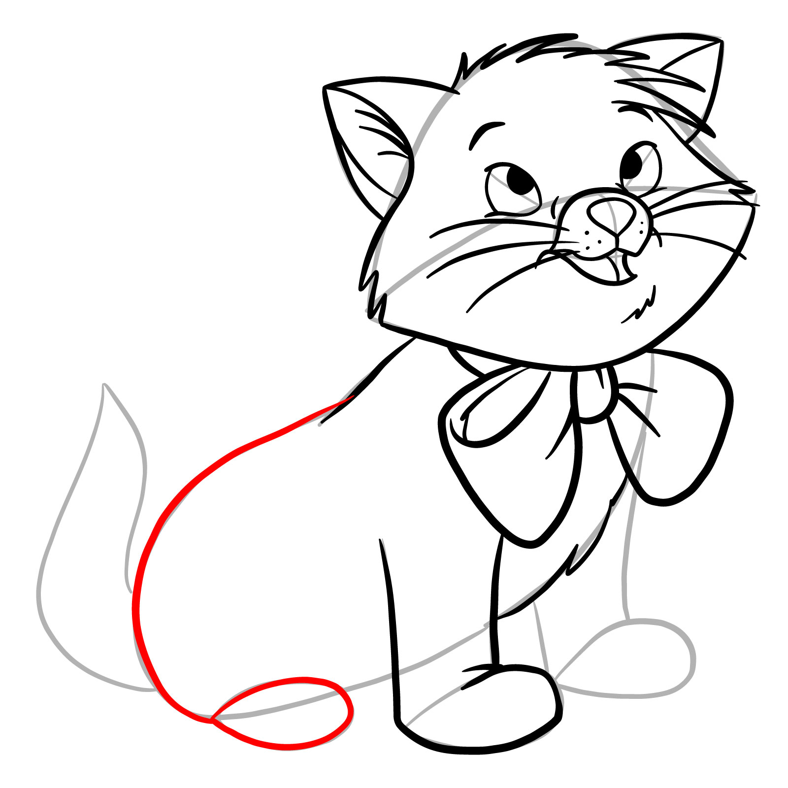 How to draw Toulouse from The Aristocats - step 20