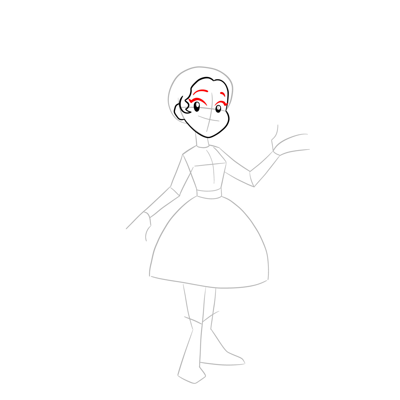 How to draw Piper from Far-Fetched - step 07