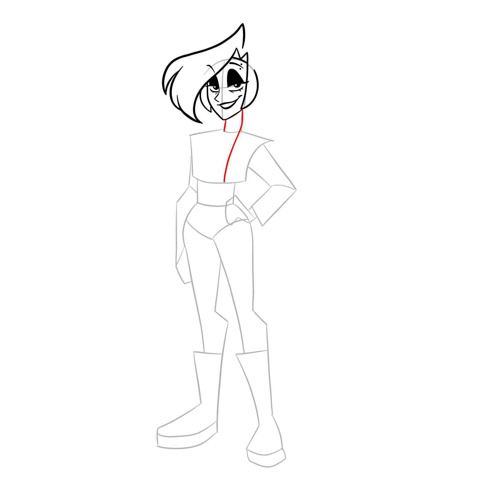 How to draw Quinn from Far-Fetched - step 14