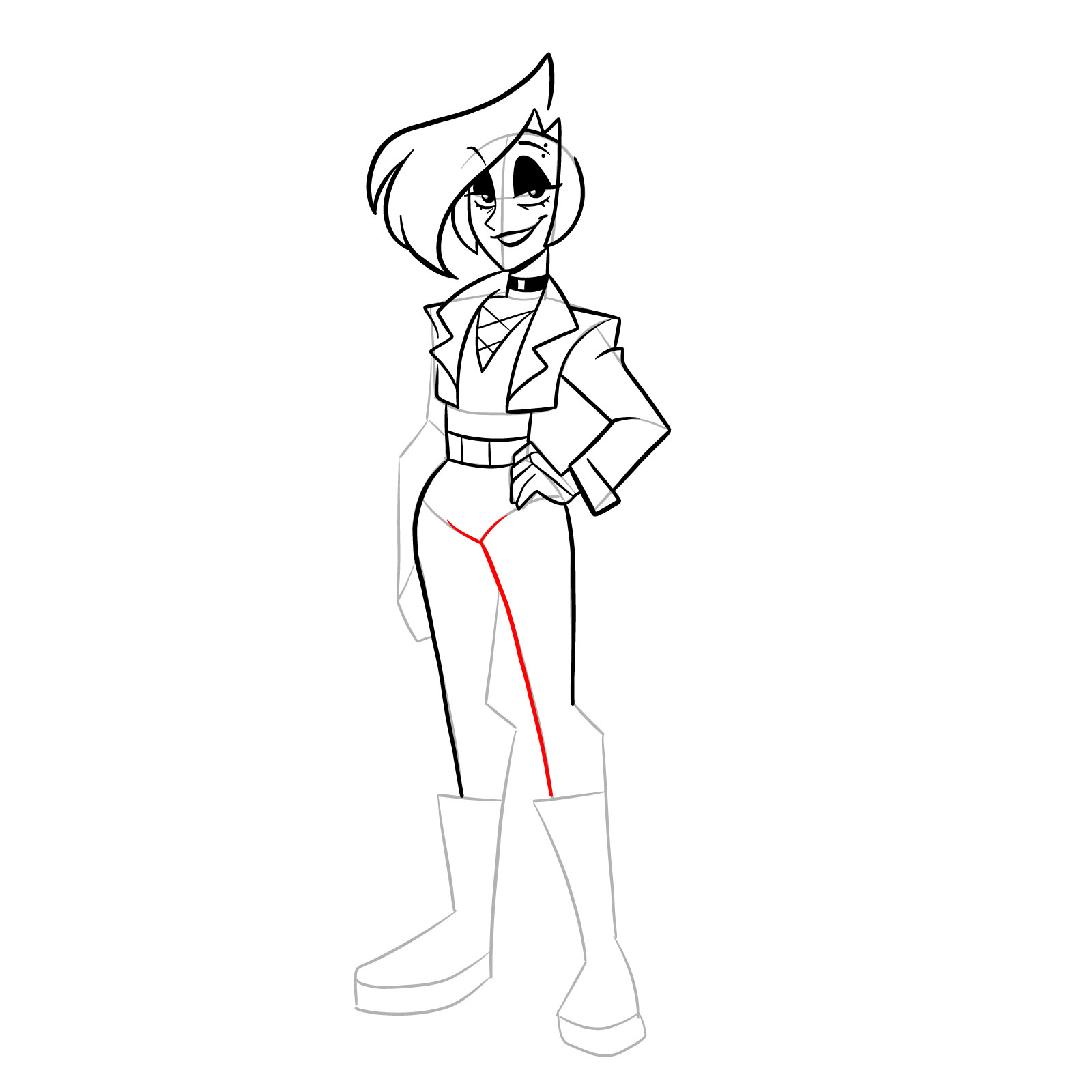 How to draw Quinn from Far-Fetched - step 26