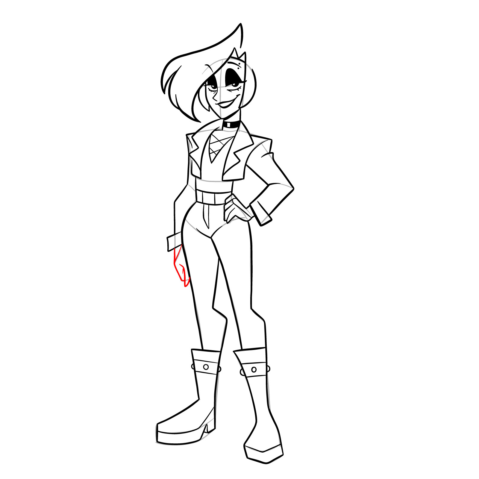 How to draw Quinn from Far-Fetched - step 32