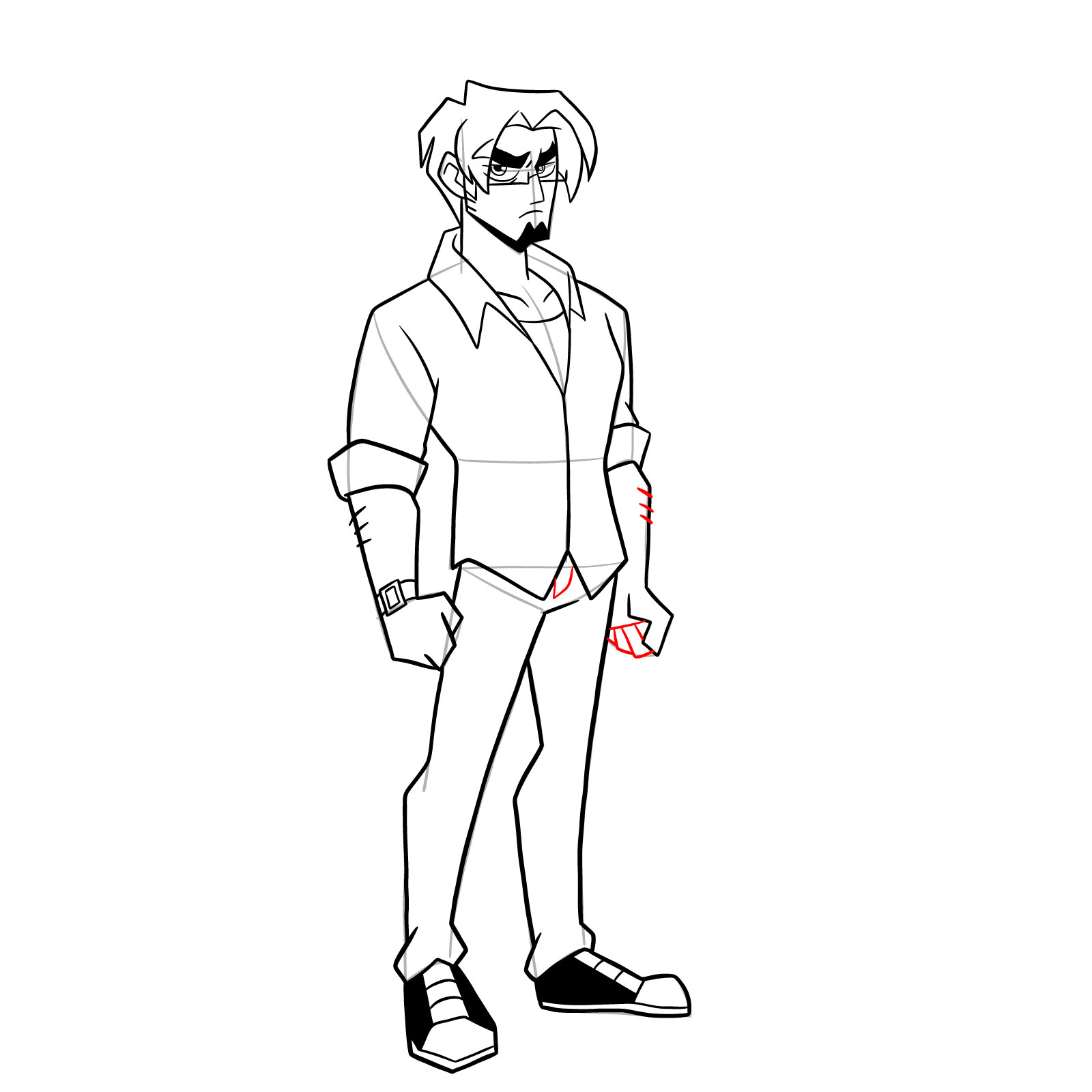 How to draw Warren from Far-Fetched - step 32