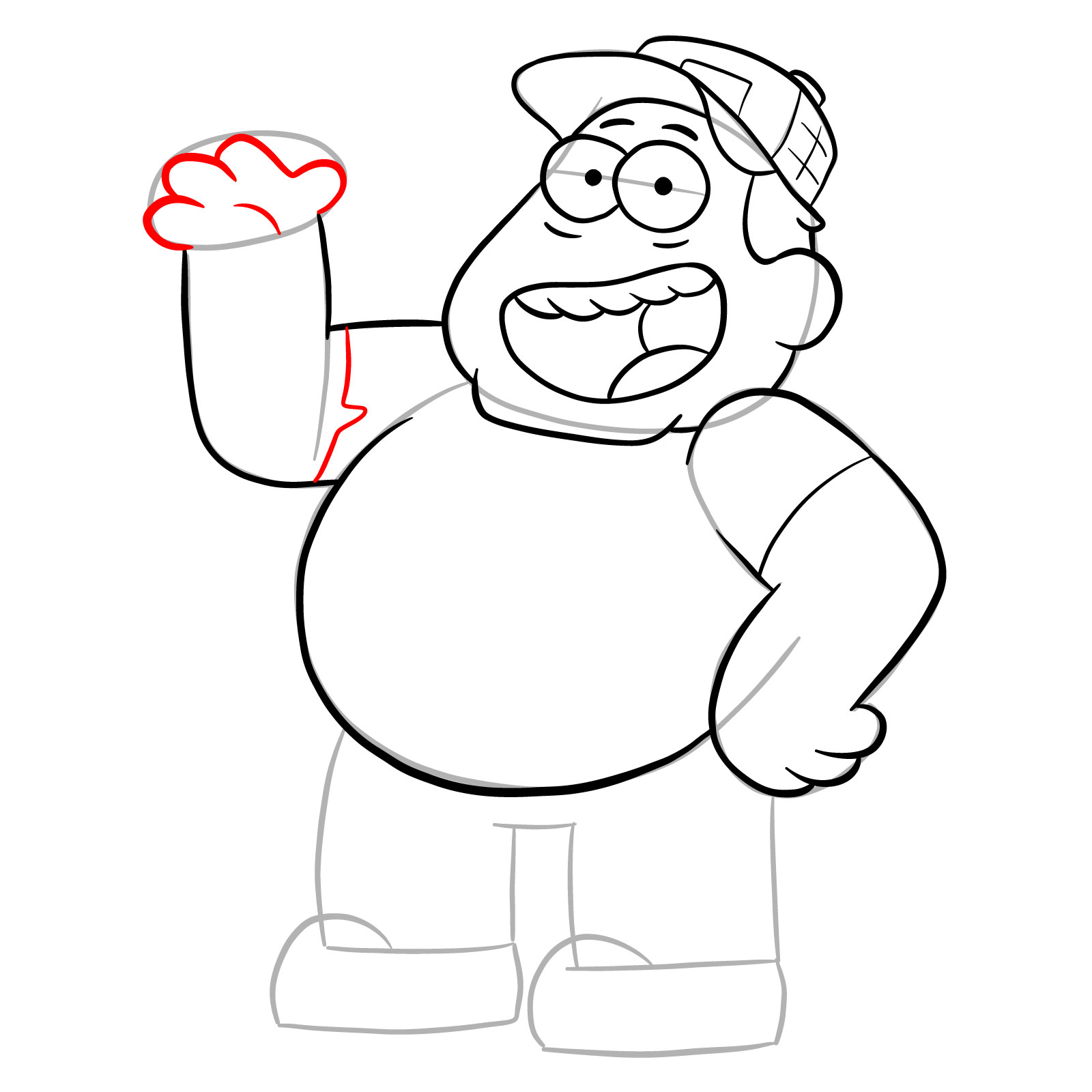 How to draw Bill Green from Big City Greens - step 21
