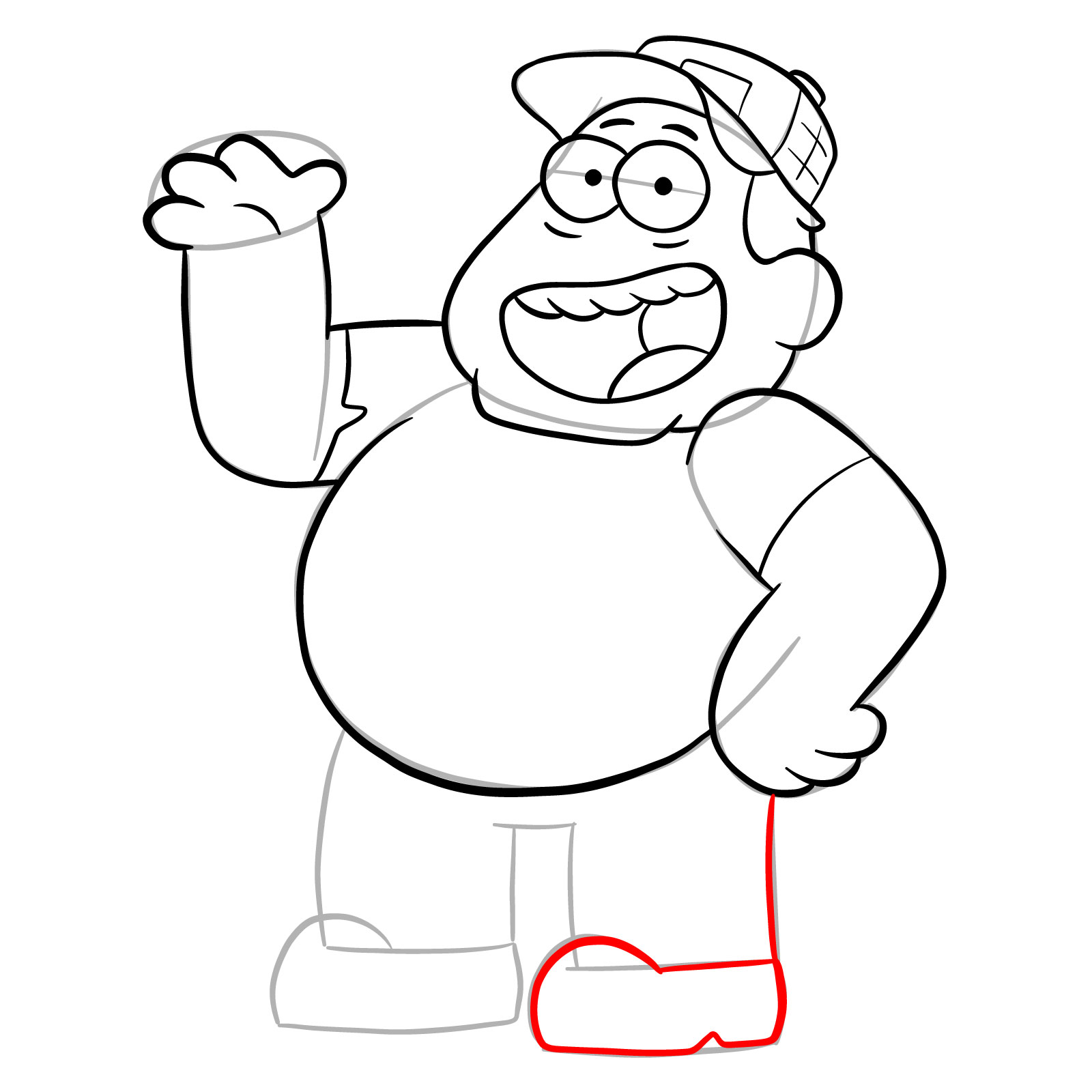 How to draw Bill Green from Big City Greens - step 22
