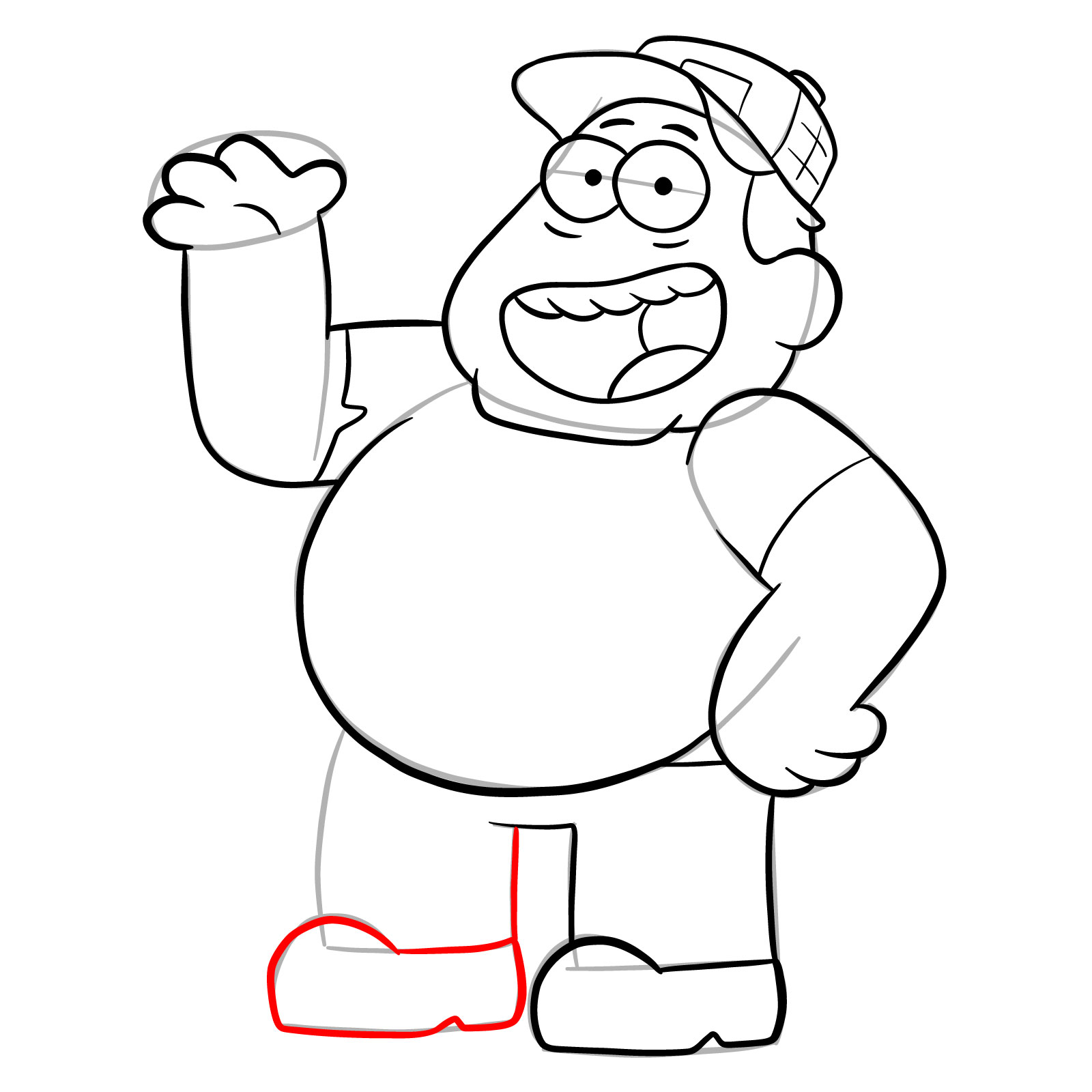 How to draw Bill Green from Big City Greens - step 24