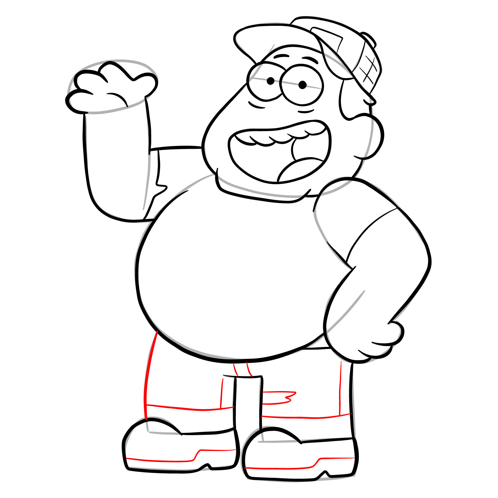 How to draw Bill Green from Big City Greens - step 25