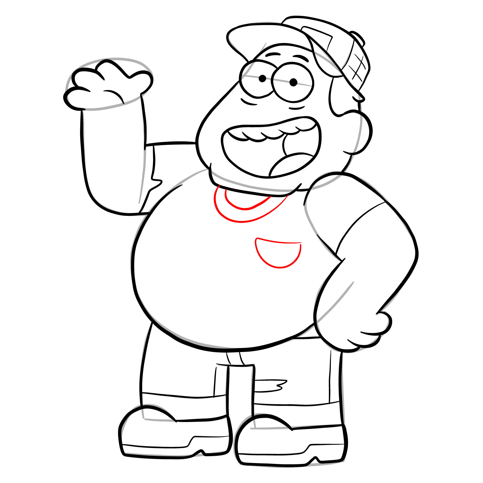 How to draw Bill Green from Big City Greens - step 26