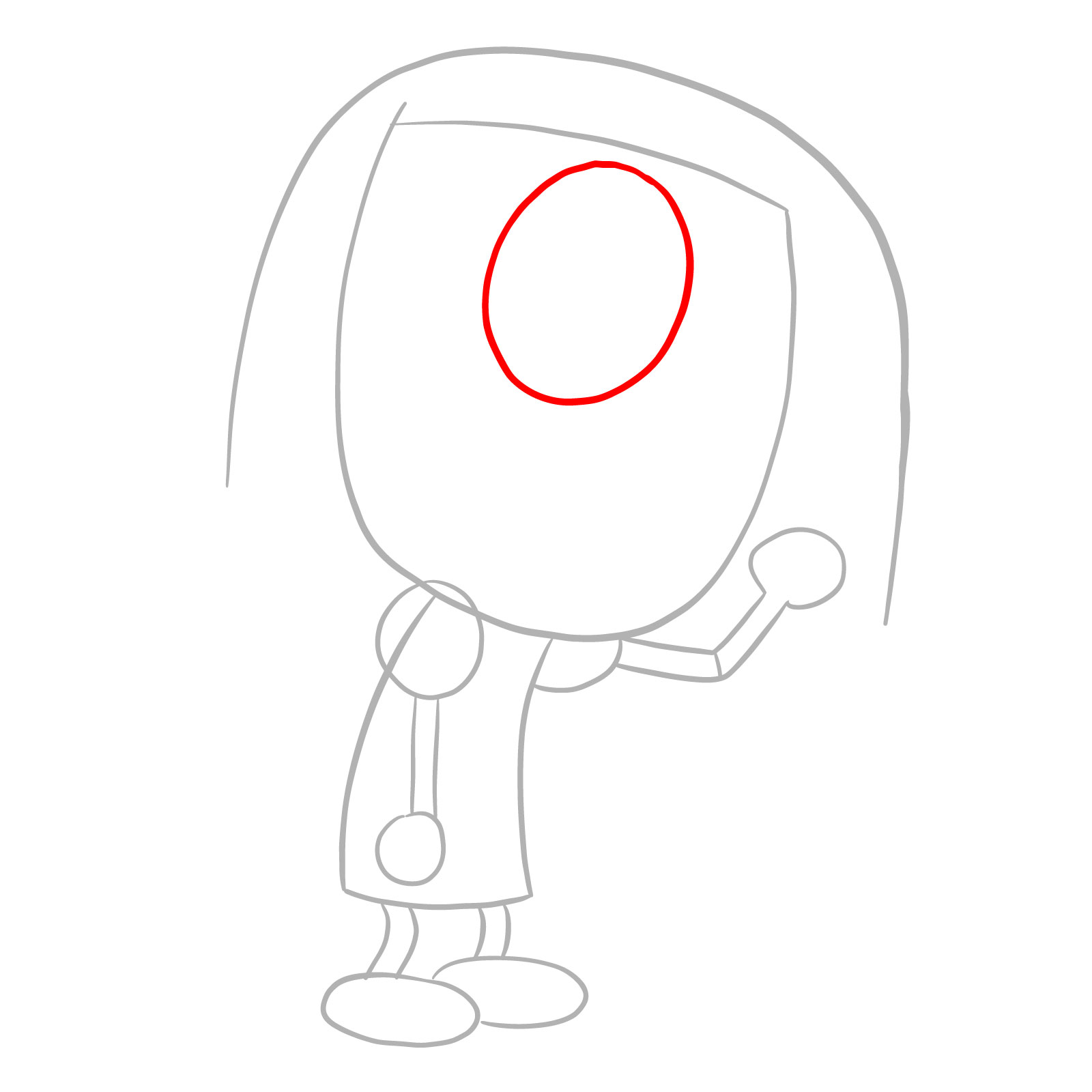 How to draw Tilly Green from Big City Greens - step 04