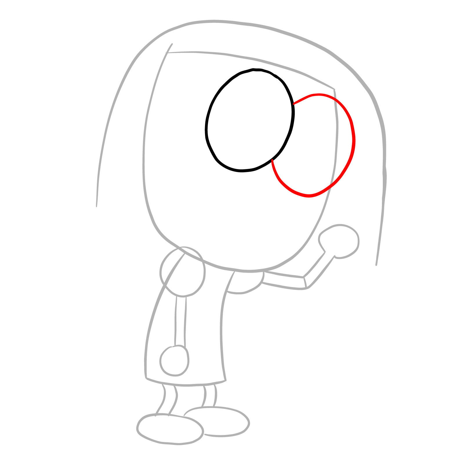 How to draw Tilly Green from Big City Greens - step 05