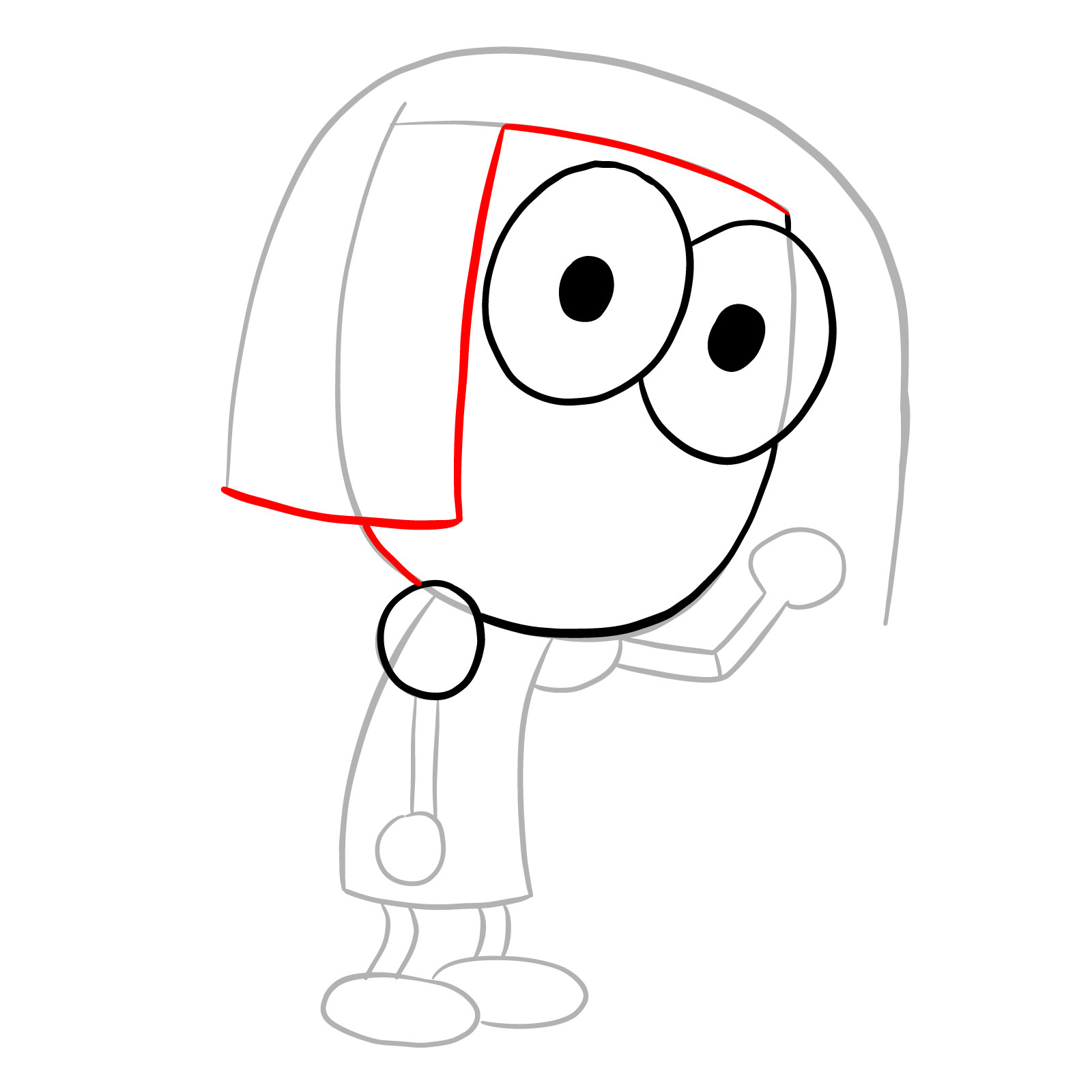 How to draw Tilly Green from Big City Greens - step 08