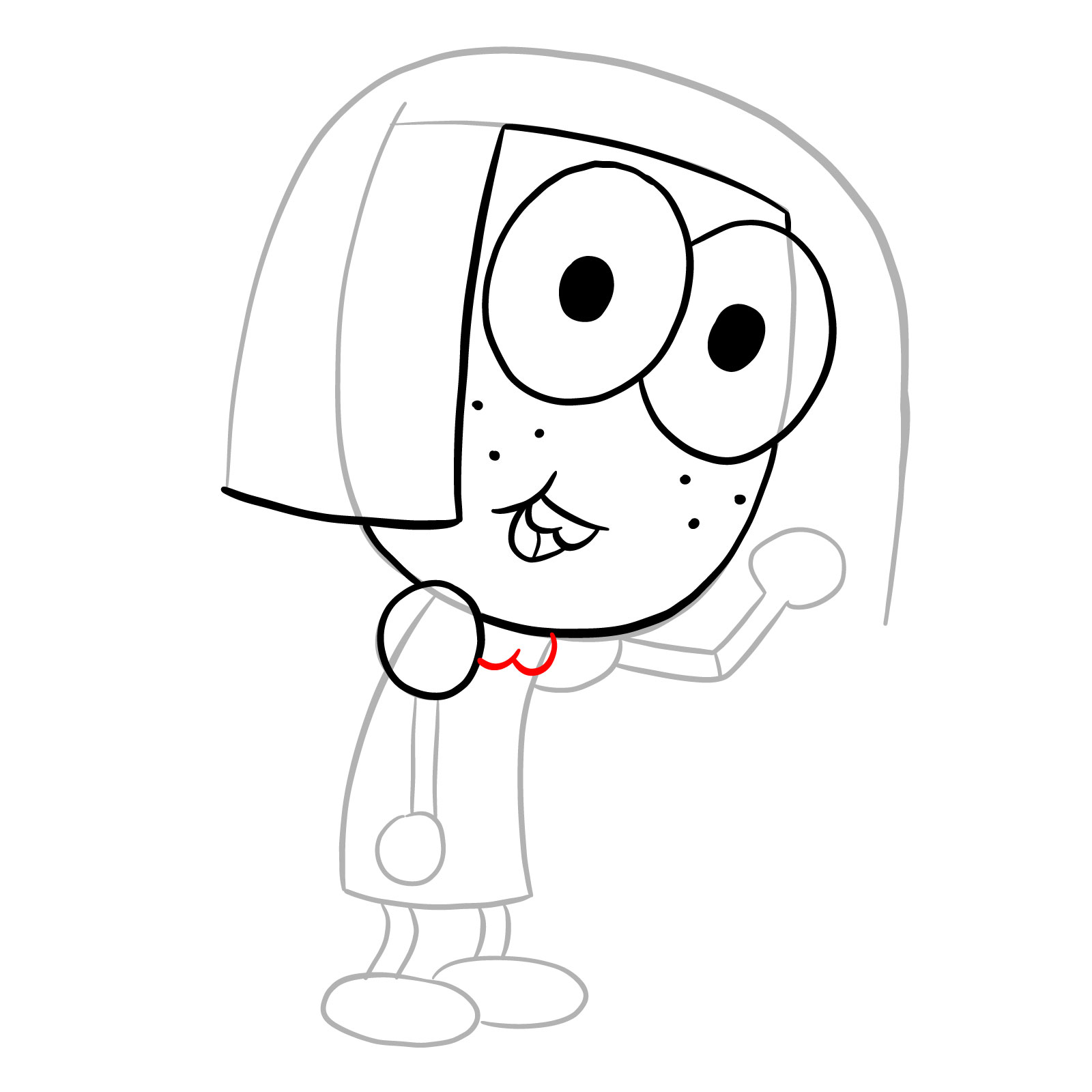 How to draw Tilly Green from Big City Greens - step 11