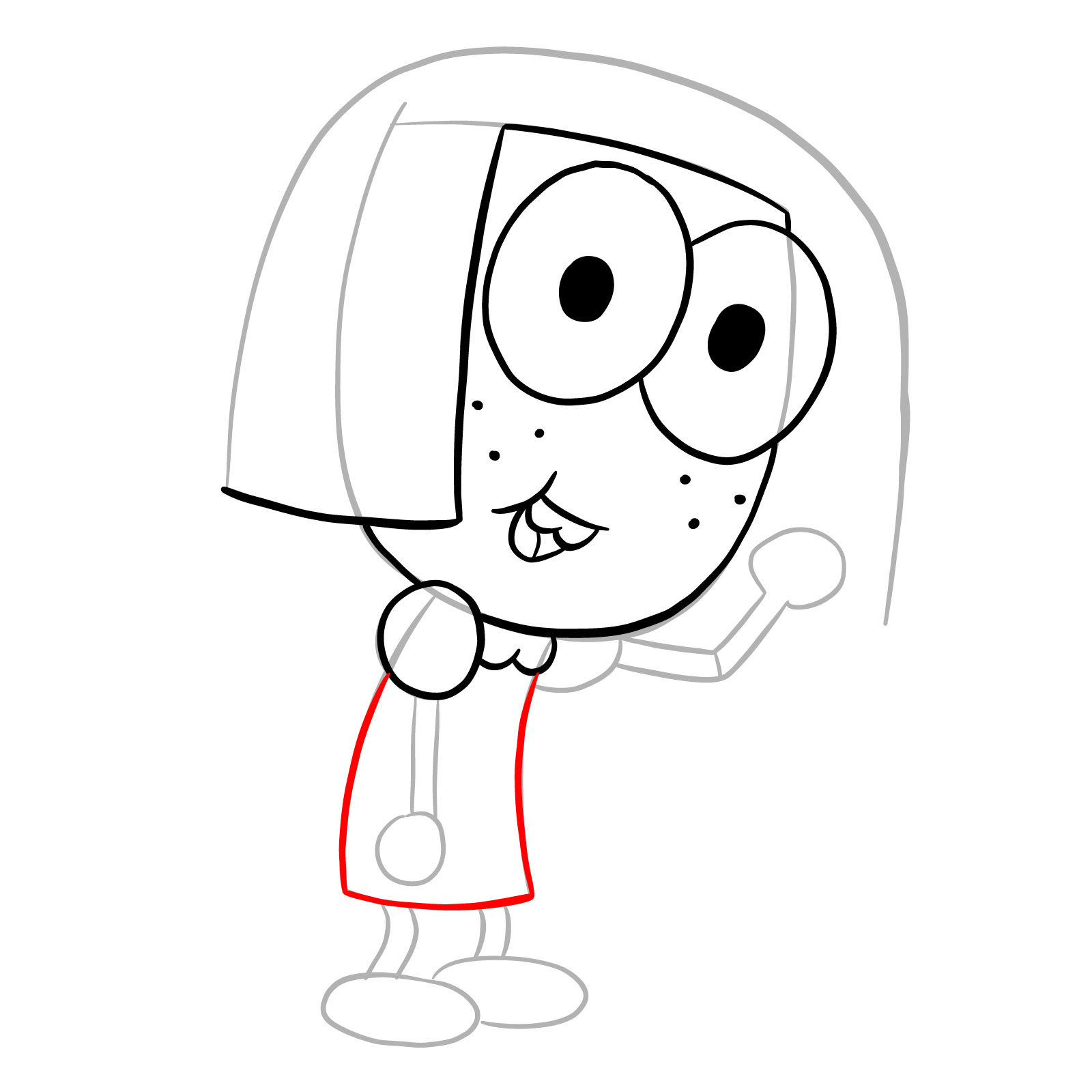 How to draw Tilly Green from Big City Greens - step 12