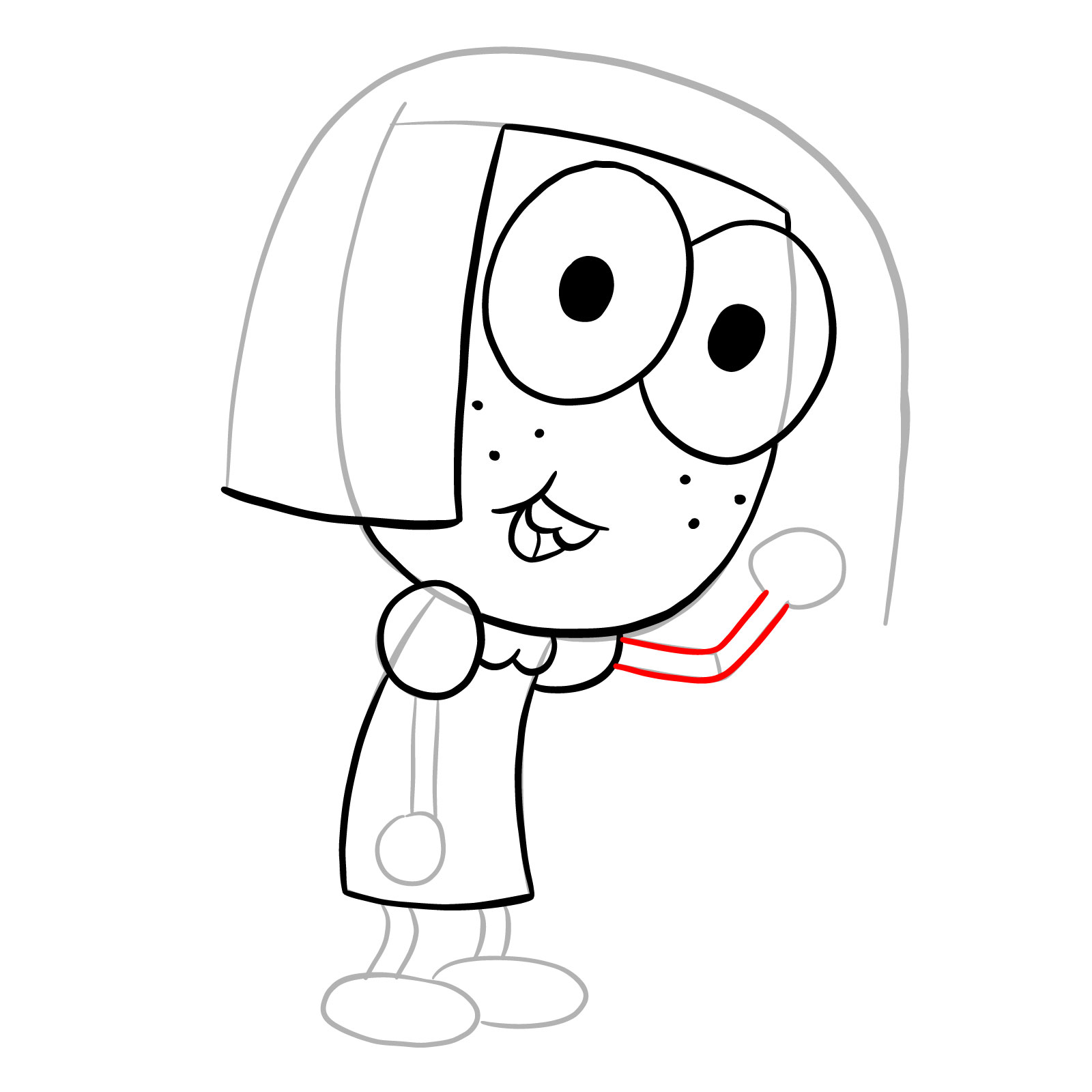 How to draw Tilly Green from Big City Greens - step 14