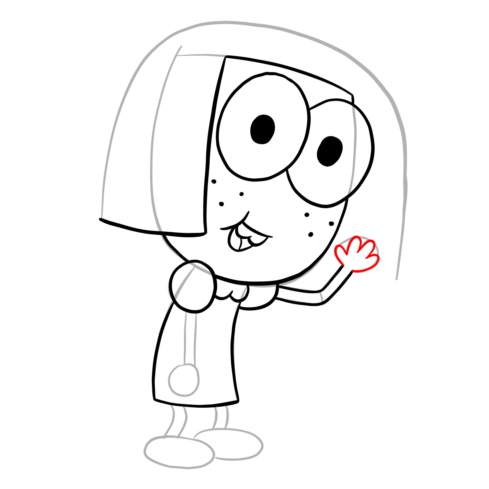 How to draw Tilly Green from Big City Greens - step 15