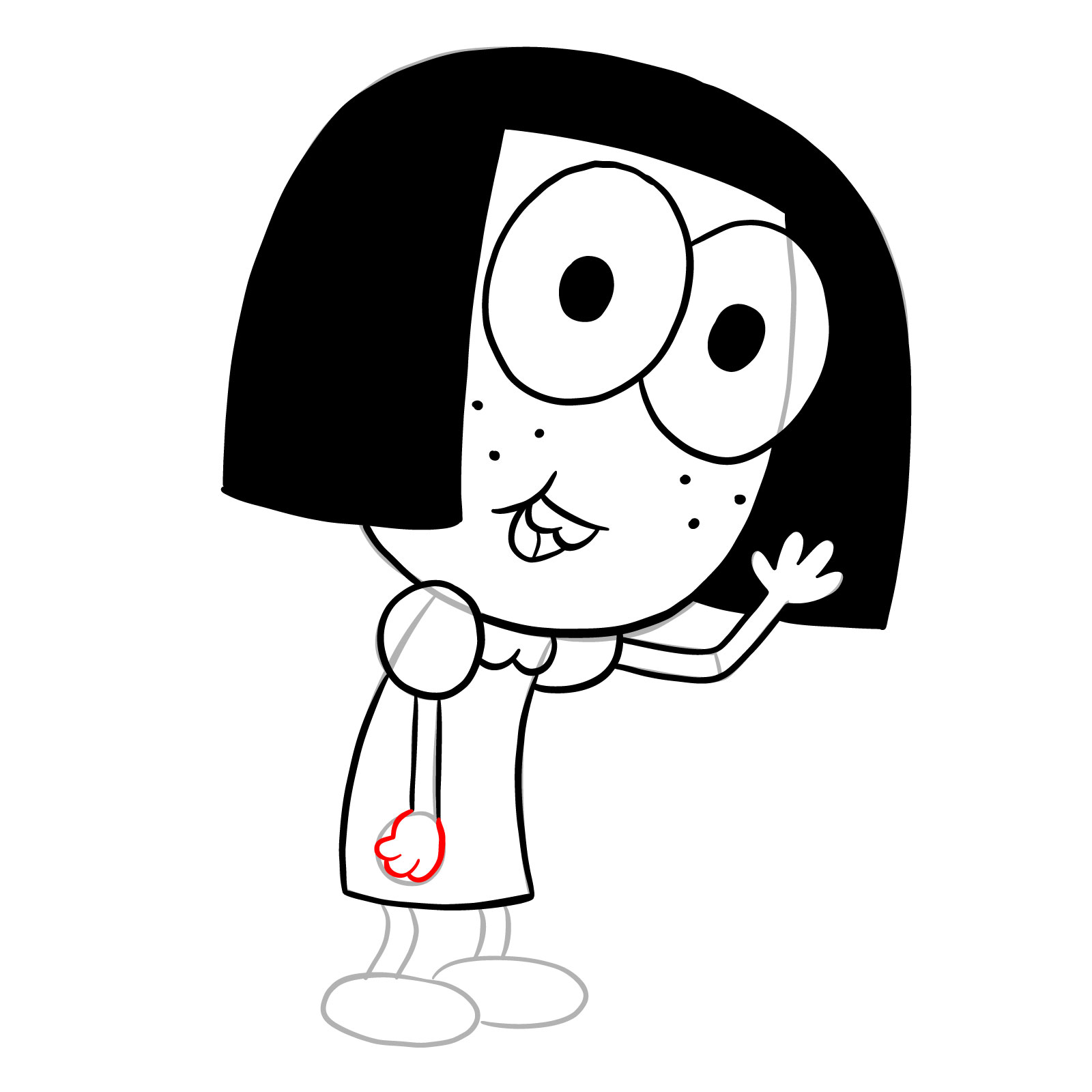How to draw Tilly Green from Big City Greens - step 18