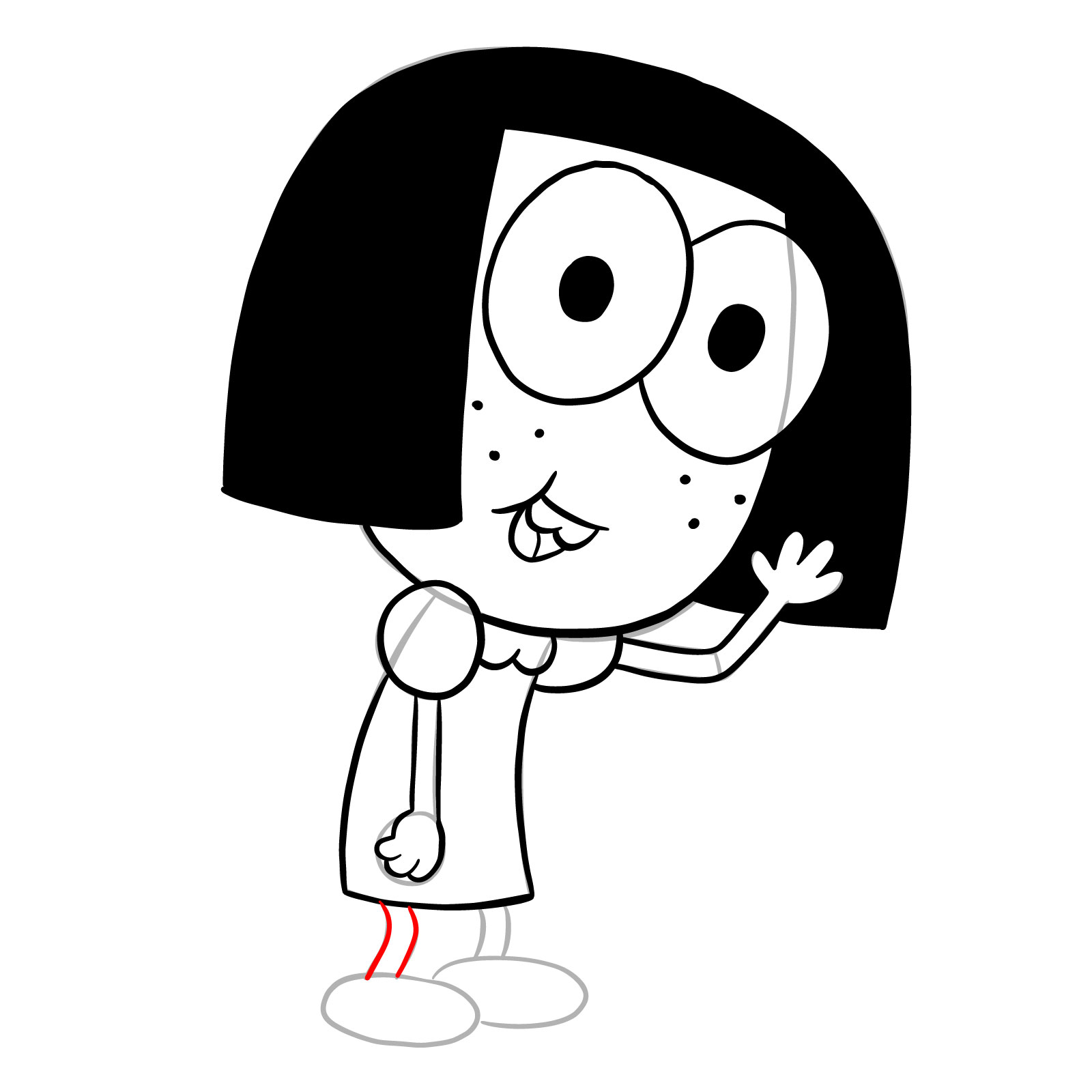 How to draw Tilly Green from Big City Greens - step 19