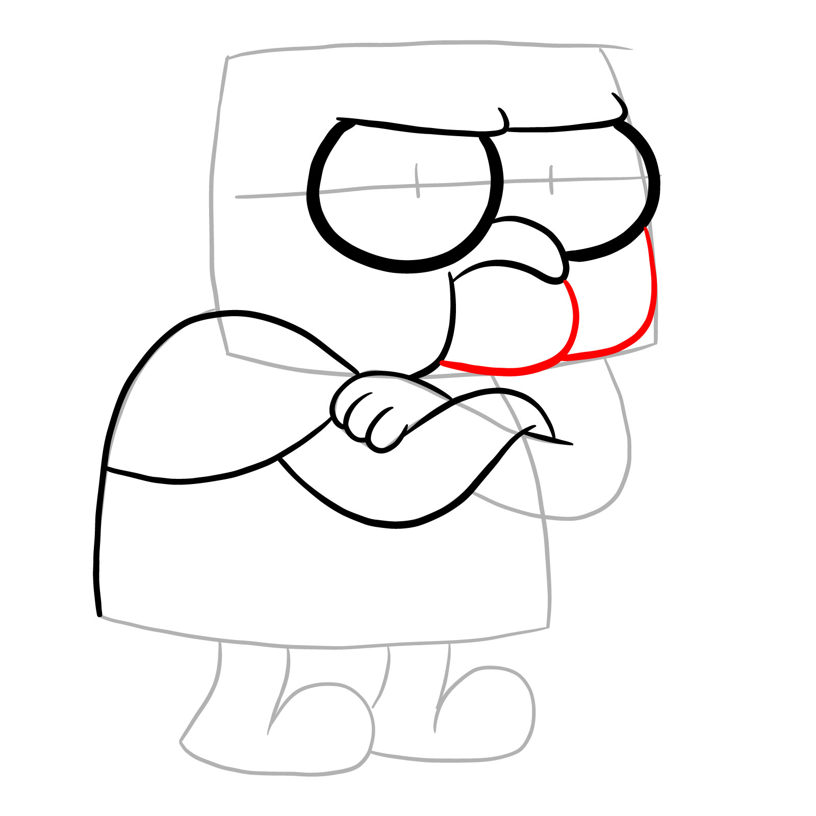 How to draw Gramma from Big City Greens - step 13