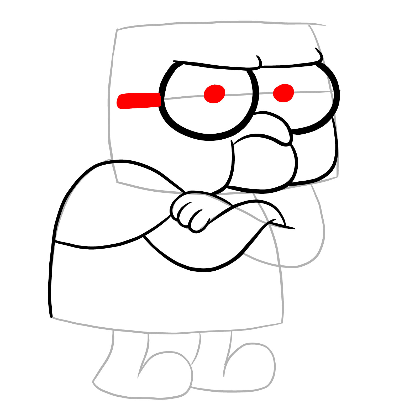 How to draw Gramma from Big City Greens - step 14