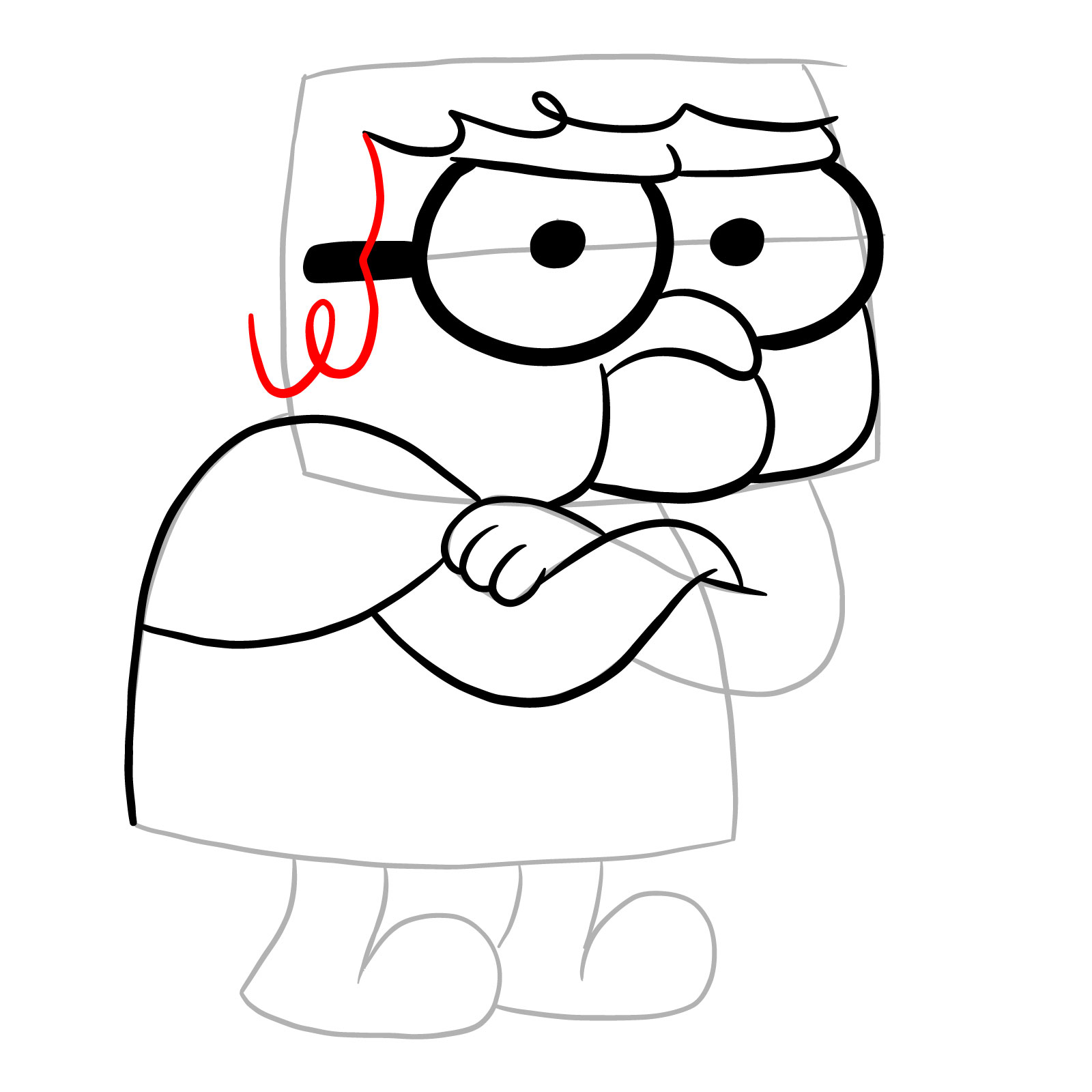 How to draw Gramma from Big City Greens - step 16