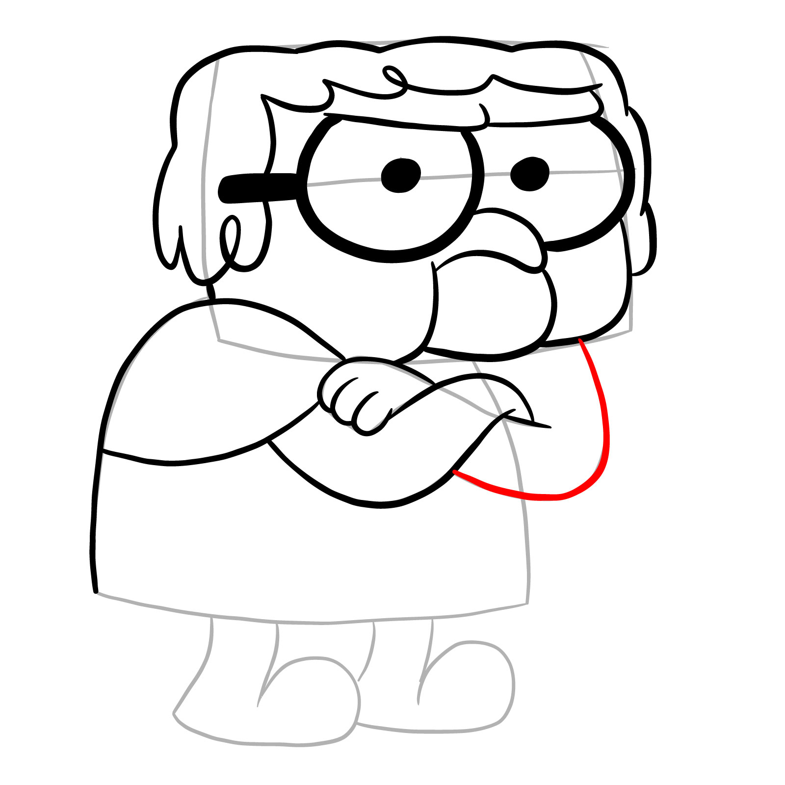 How to draw Gramma from Big City Greens - step 18