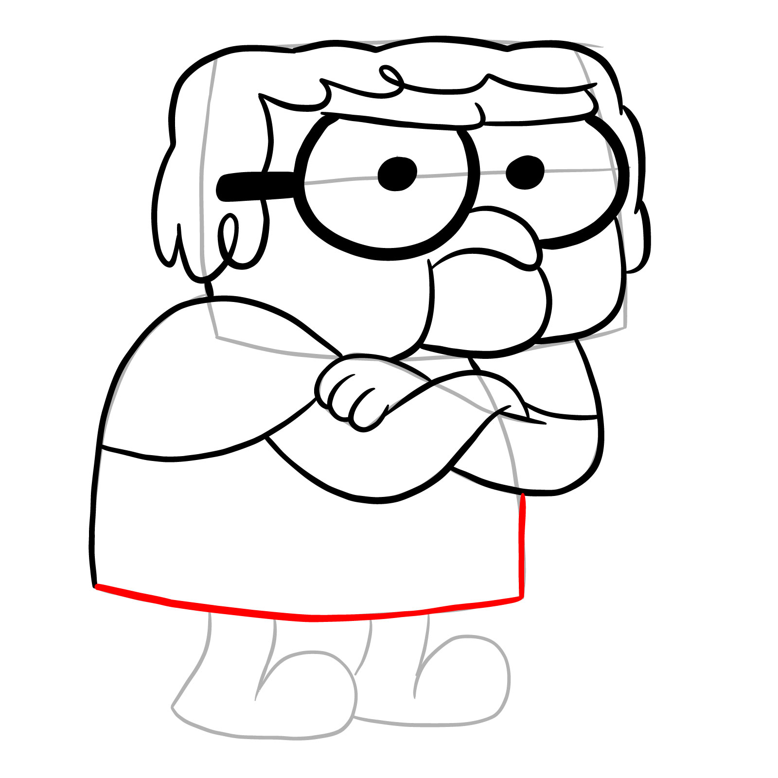 How to draw Gramma from Big City Greens - step 20